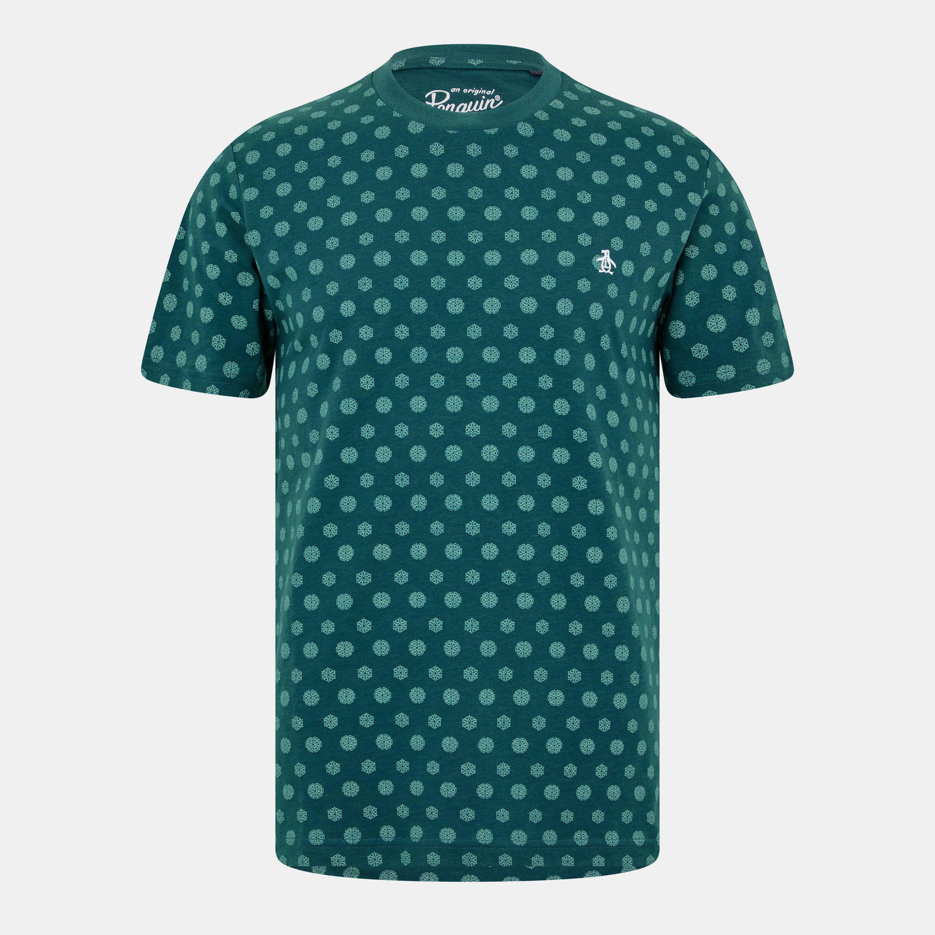 Original Penguin Men's Geo All Over Print Regular Fit T-Shirt - June Bug - Medium
