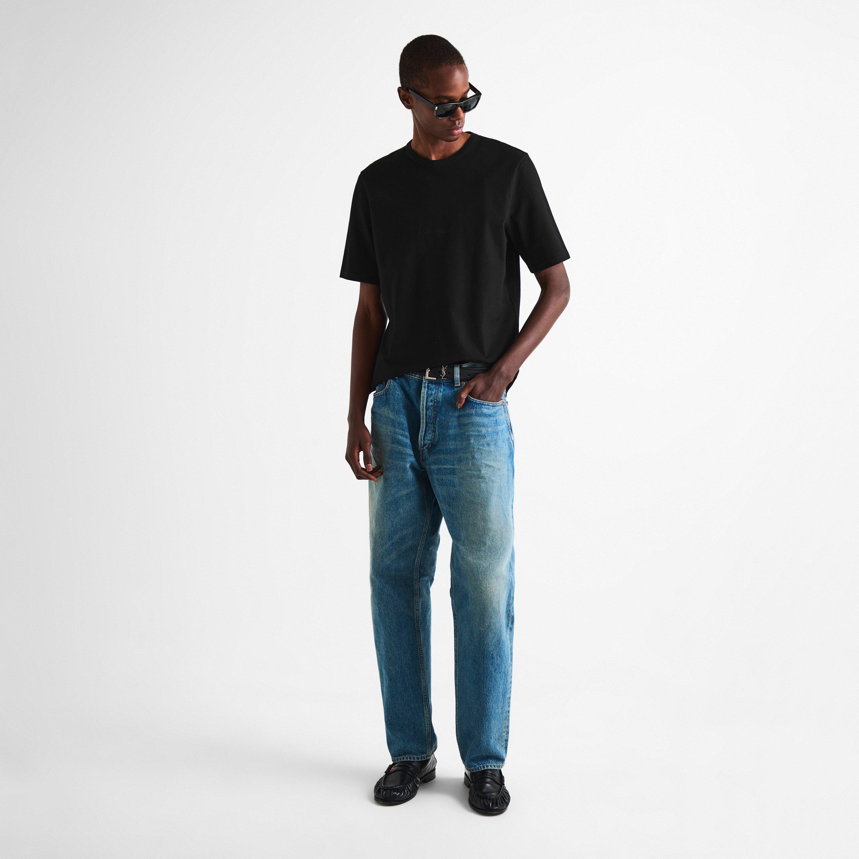 Black - Saint Laurent - Men's Logo T-Shirt - 6