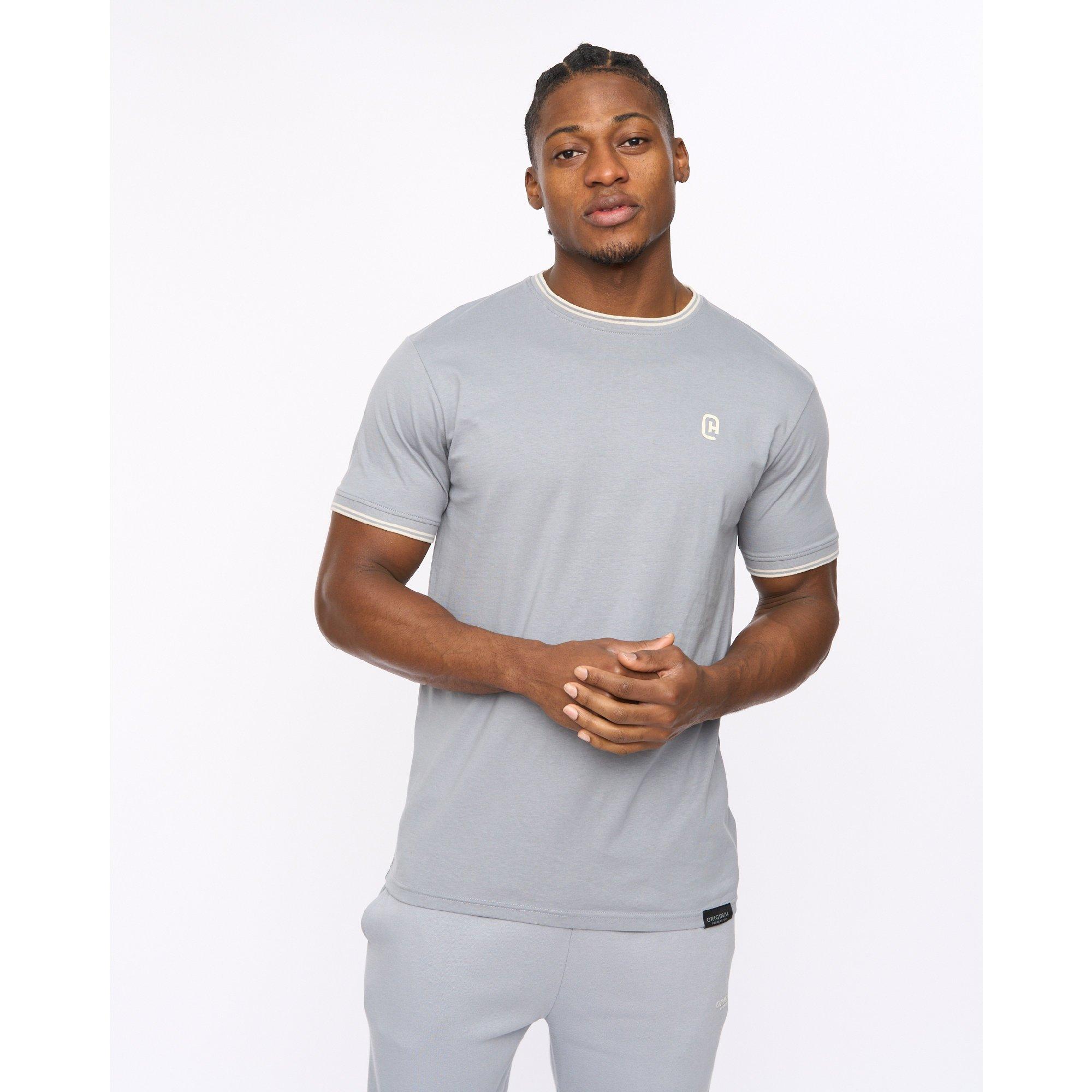 STEEL BLUE - Crosshatch - Men's Preece Cotton T-Shirt - 3