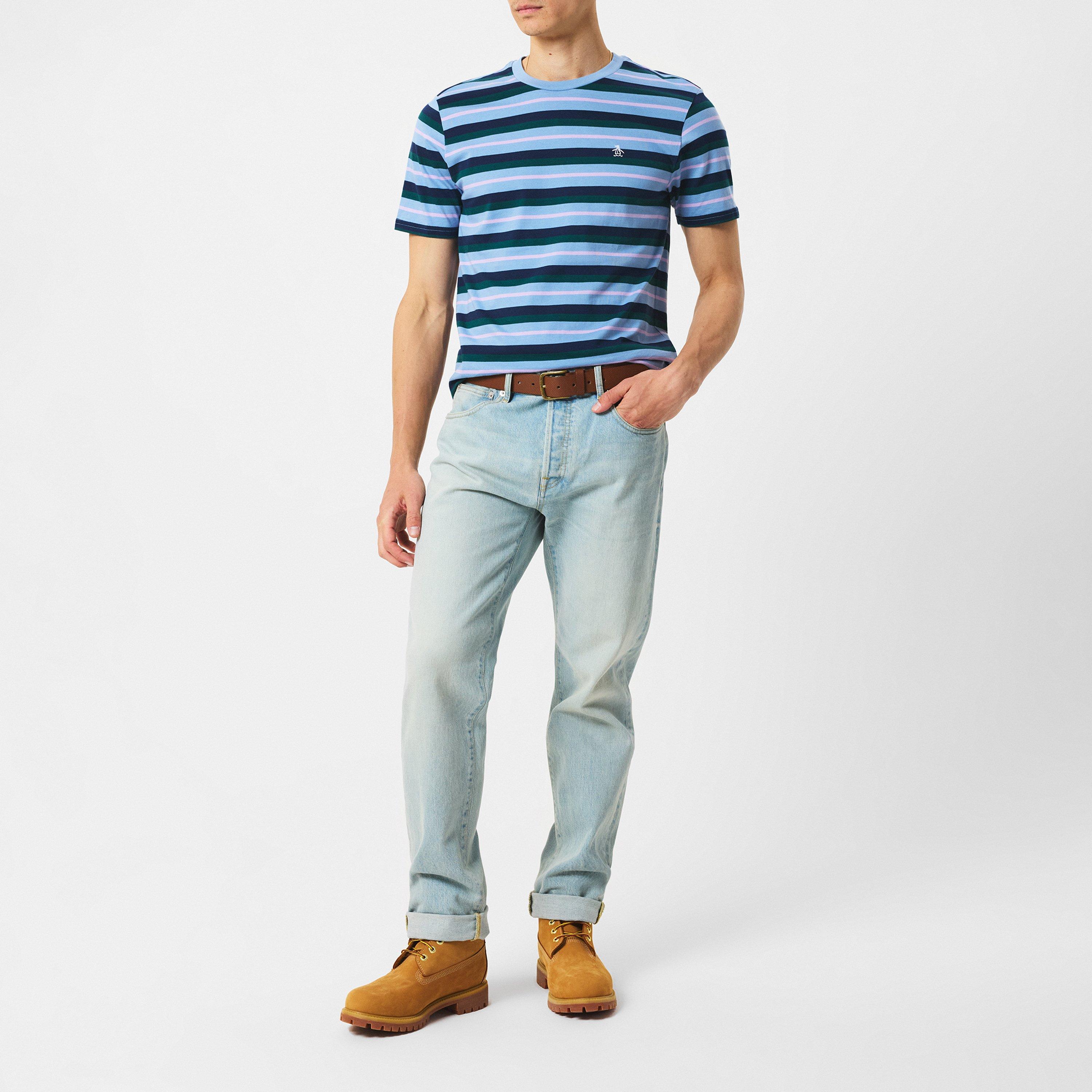 Faded Denim - Original Penguin - Men's Regular Fit Stripe T-Shirt - 6