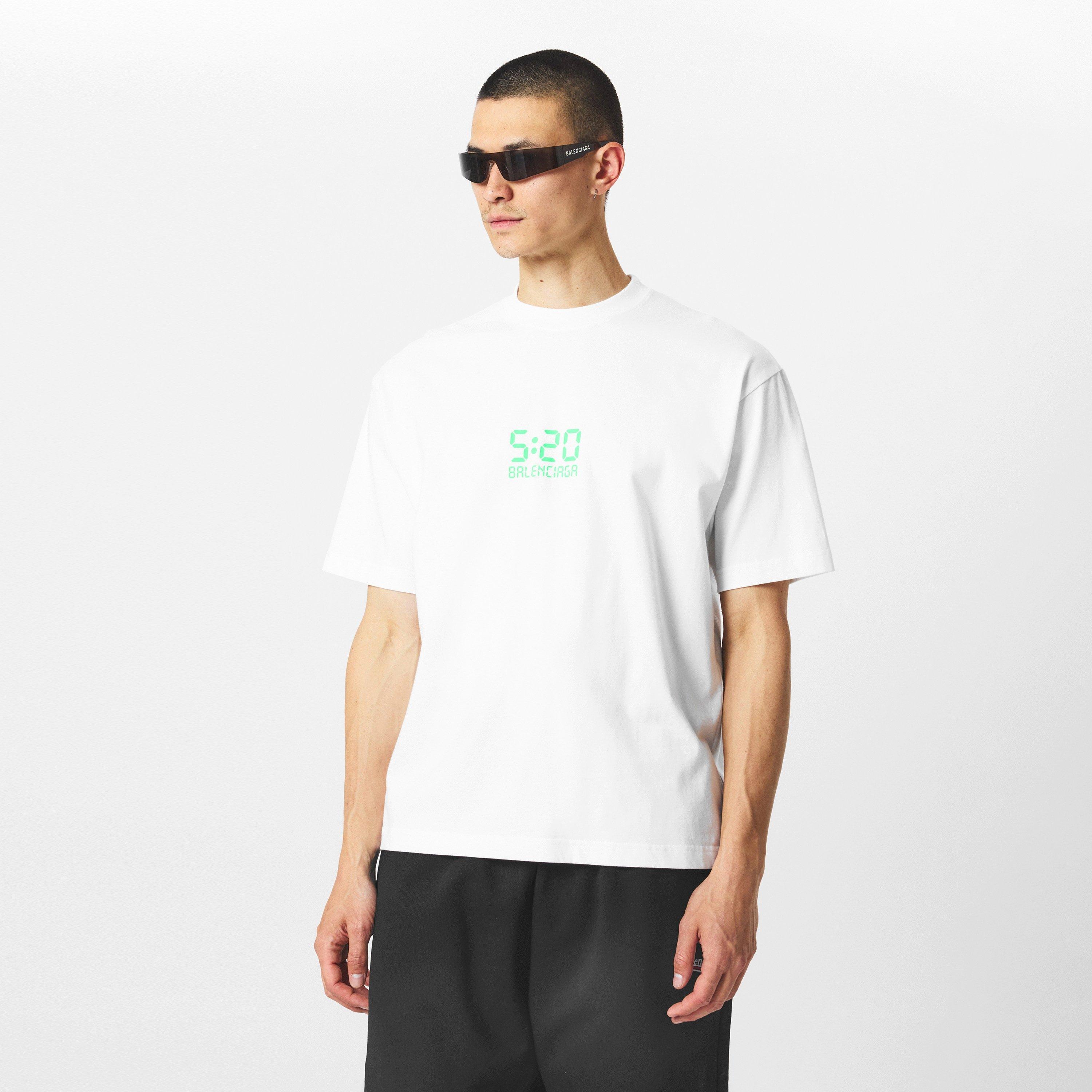 White/Green - Balenciaga - Men's Regular Fit T-Shirt - 3