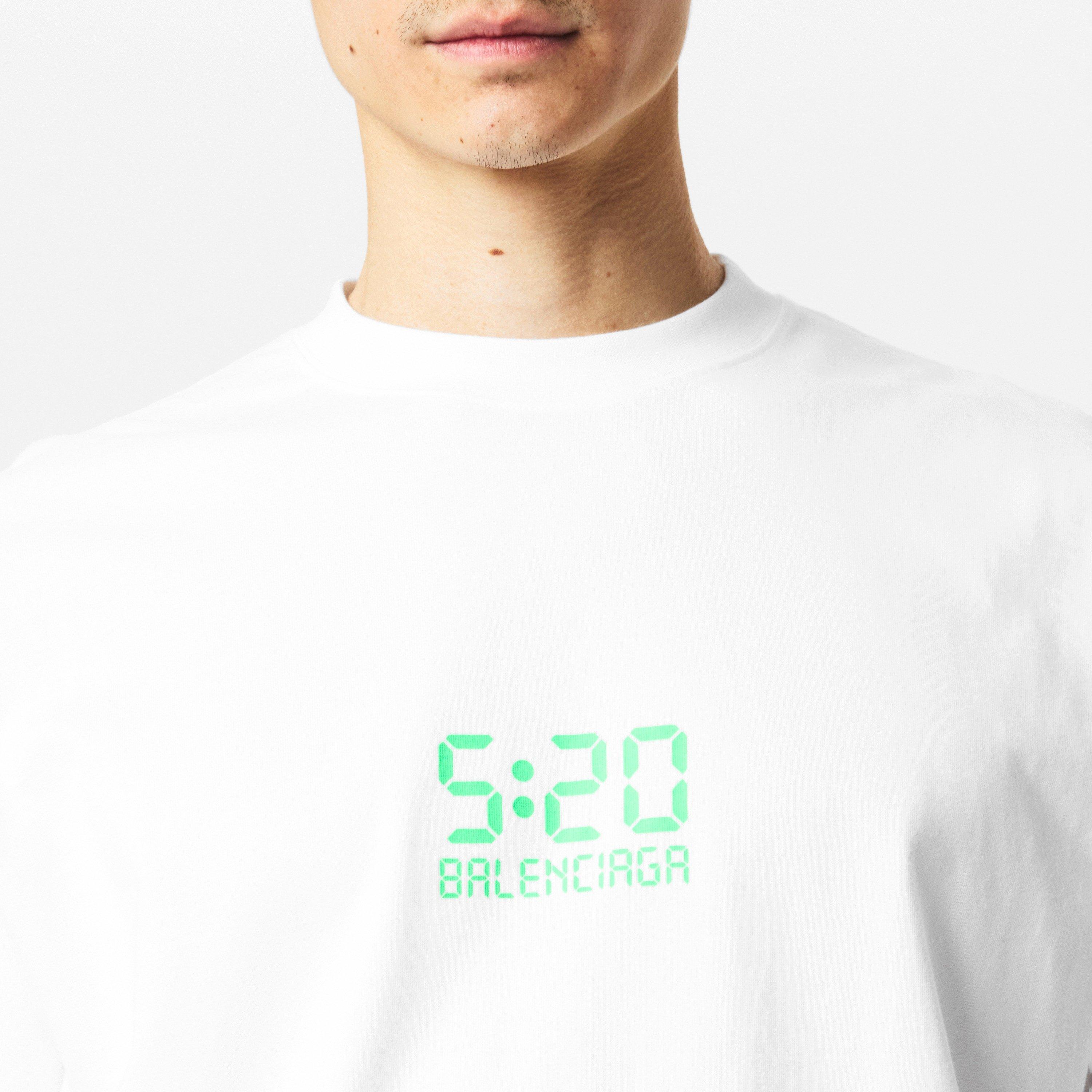 White/Green - Balenciaga - Men's Regular Fit T-Shirt - 5