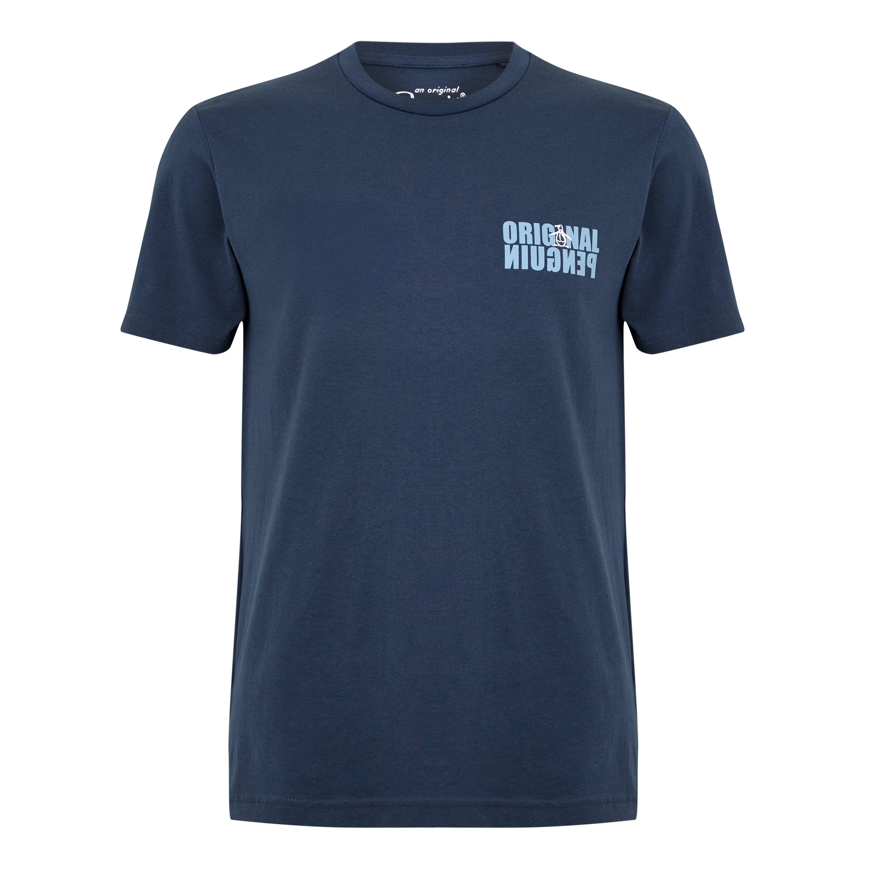 Original Penguin Men's Reverse Graphic Regular Fit T-Shirt - Yale - Medium