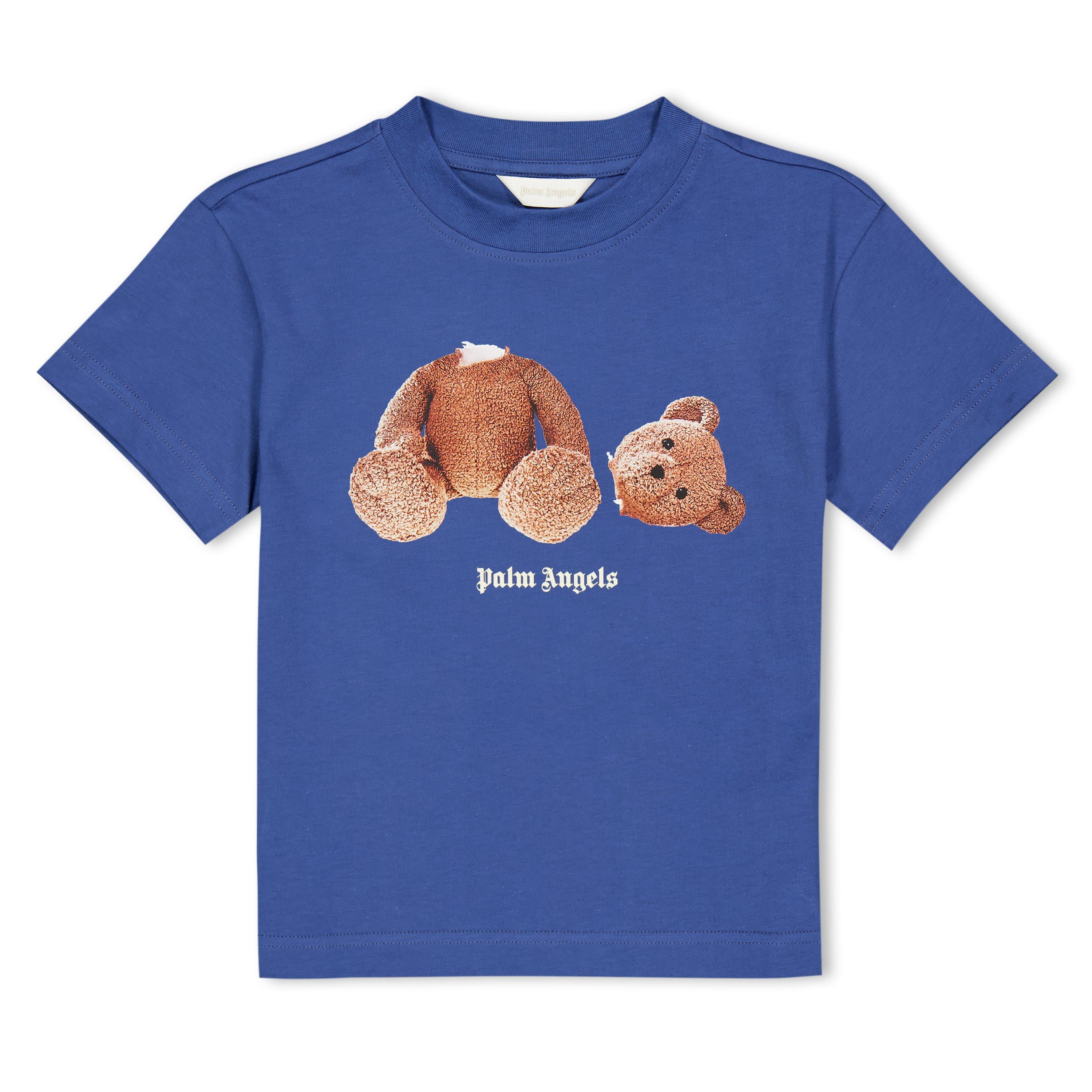 Palm Angels Kids' T-Shirt - Blue - Size 14Y