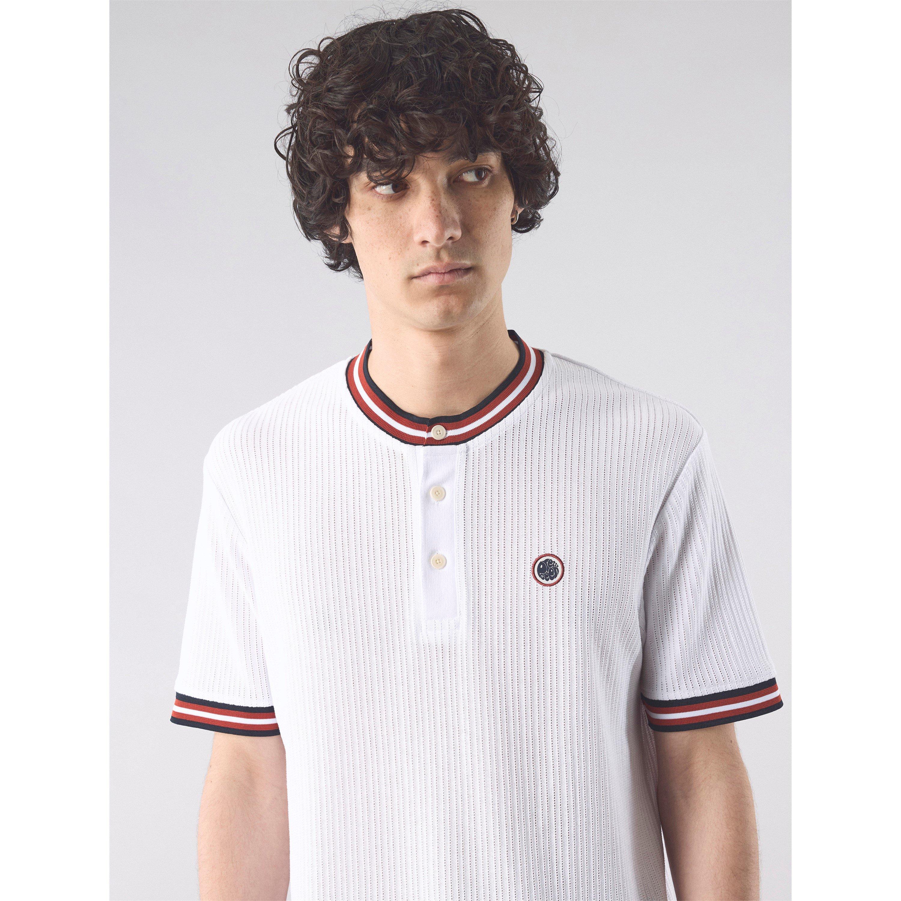 Wit - Pretty Green - Men's PG Cressa Grandad Regular Fit T-Shirt - 4