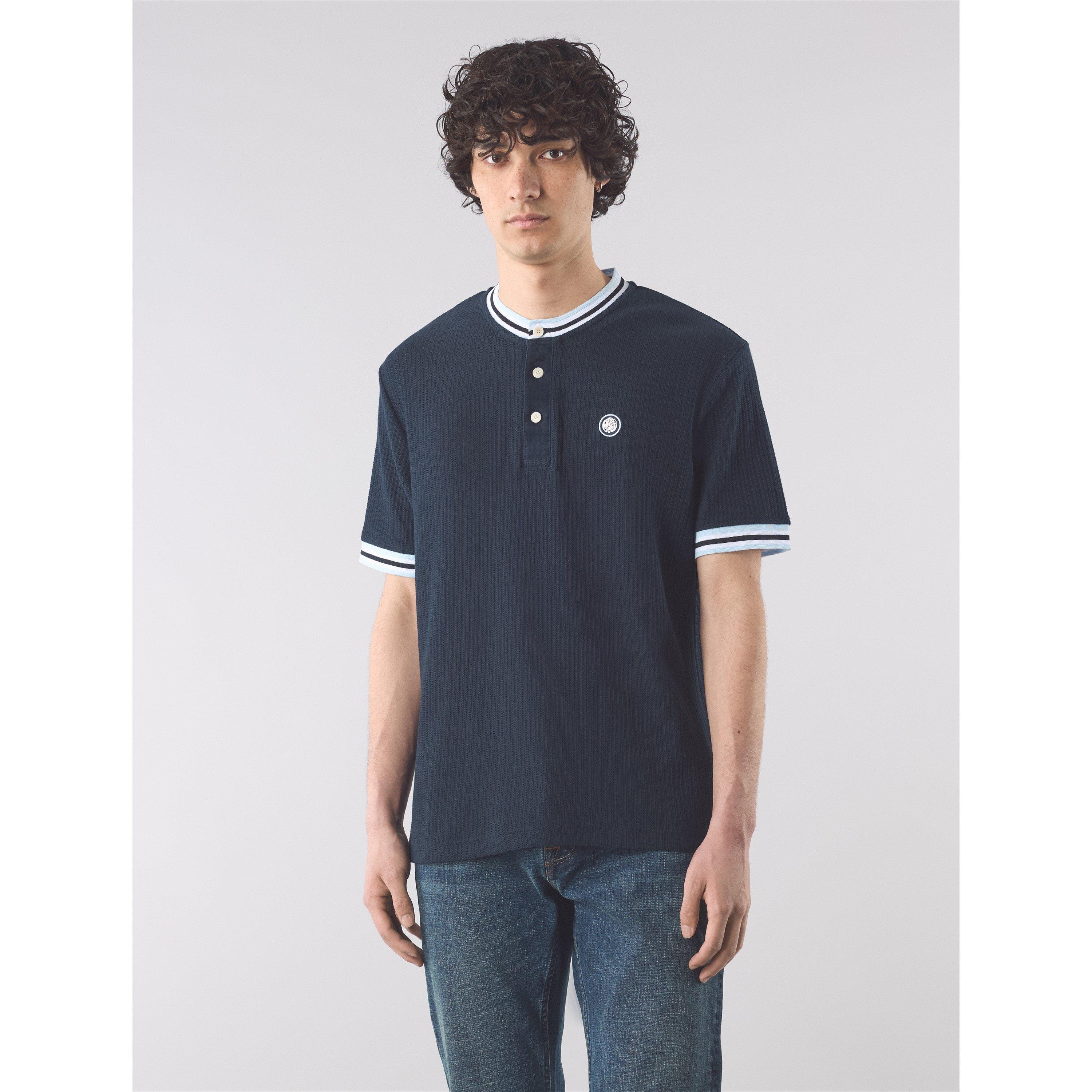 Marineblauw - Pretty Green - Men's PG Cressa Grandad Regular Fit T-Shirt - 2