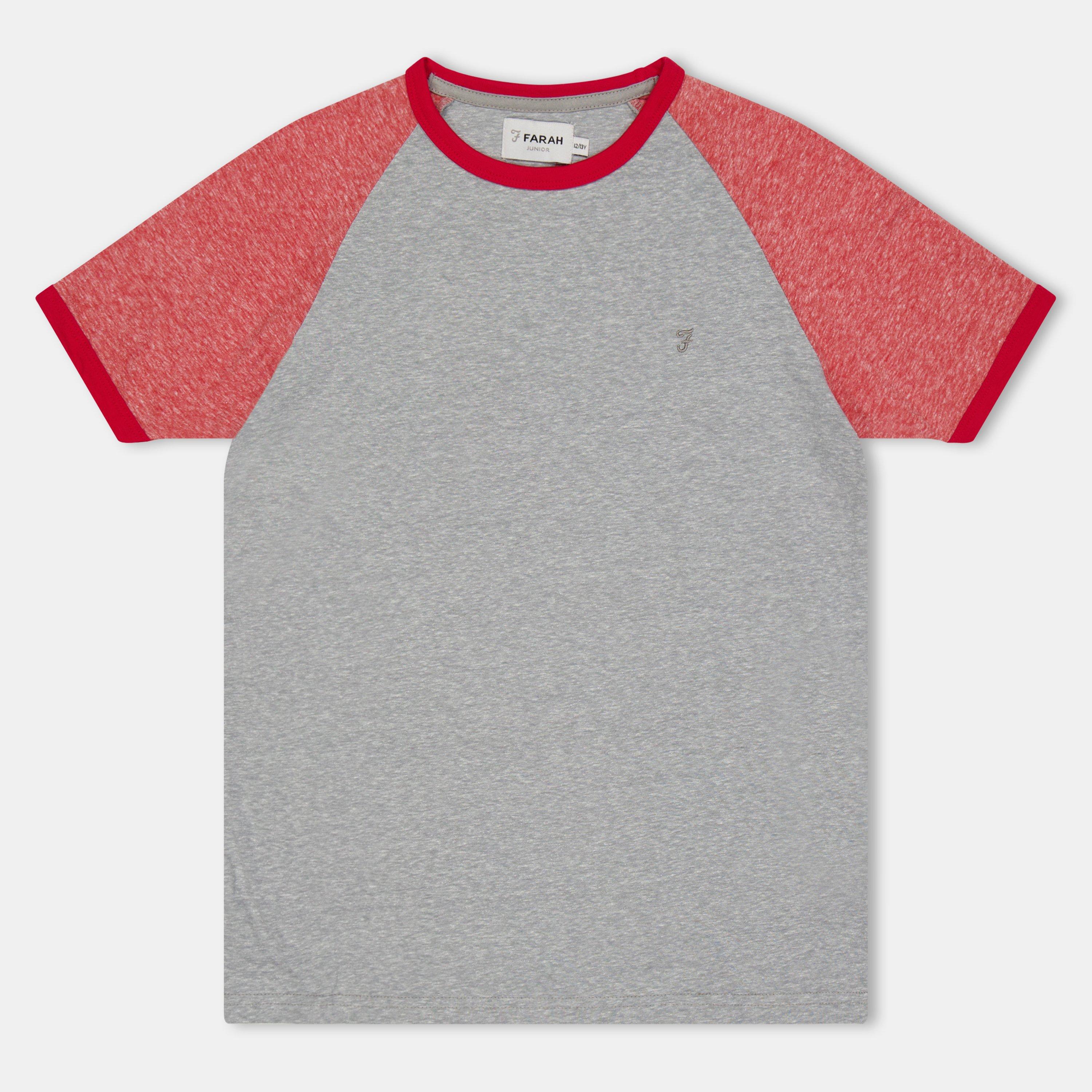 Grey - Farah - Unisex Kids' Injection Slub Ringer Short Sleeve T-Shirt - 1