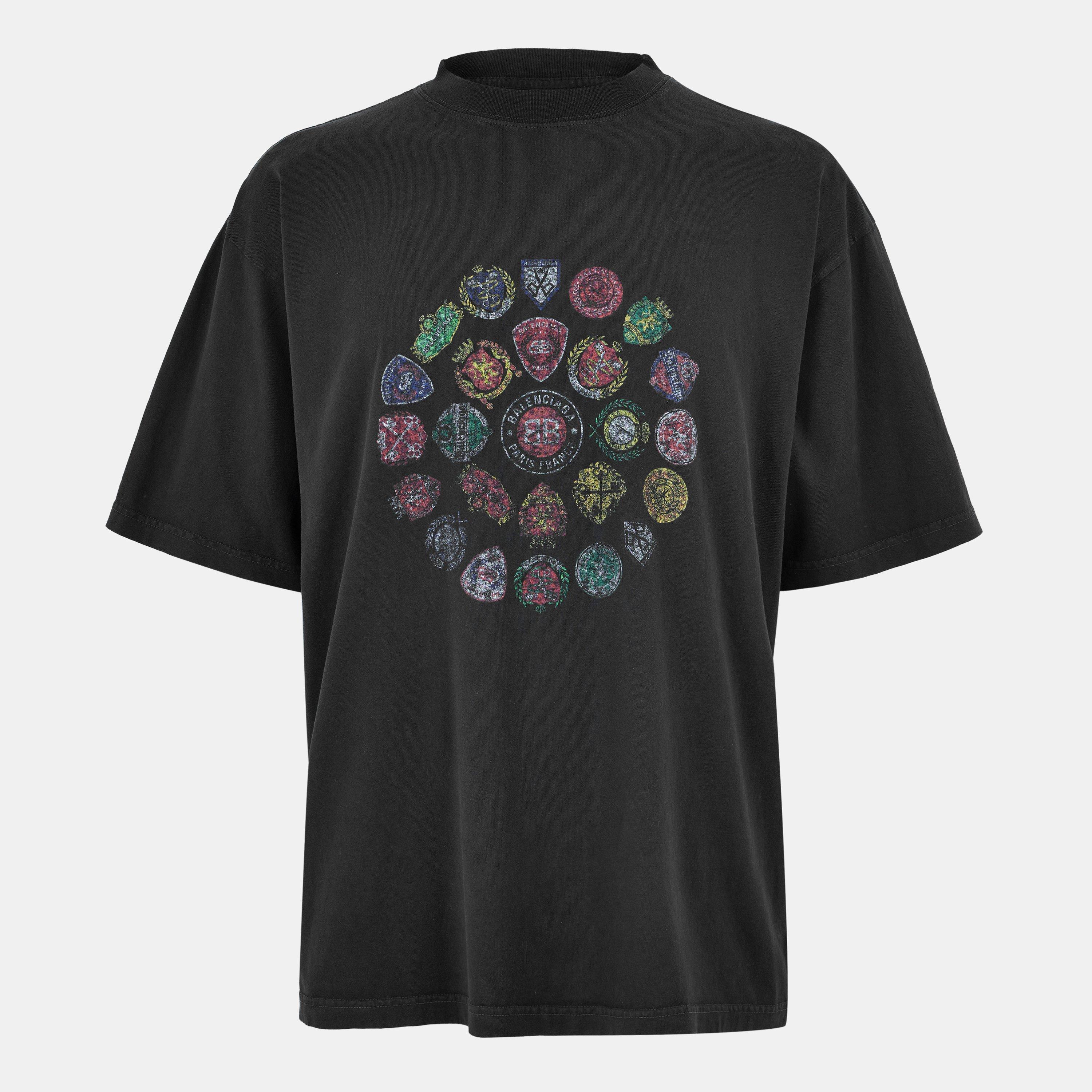 Faded Wsh Black - Balenciaga - Men's Spiral T-Shirt - 1