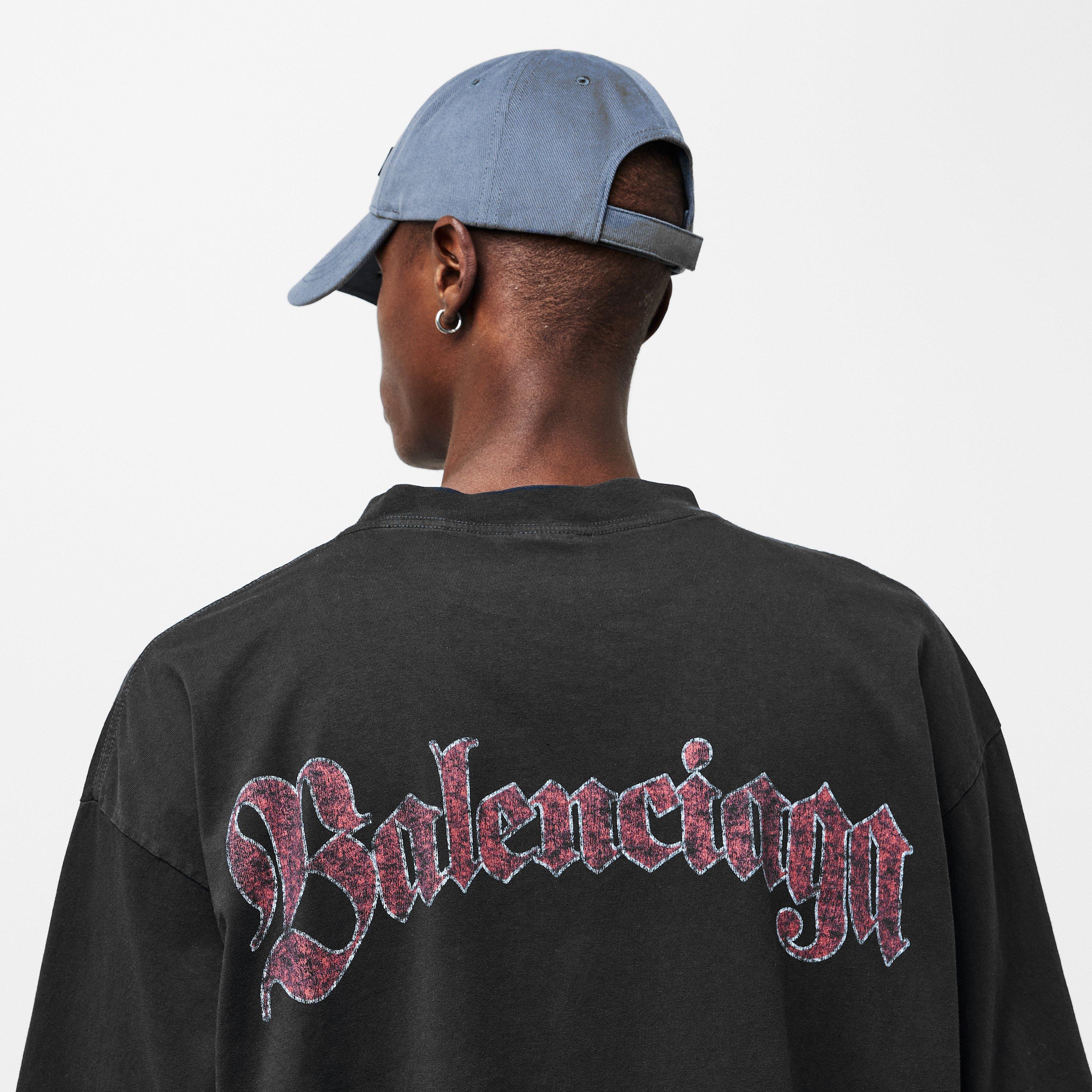 Faded Wsh Black - Balenciaga - Men's Bal Spiral Regular Fit T-Shirt - 5