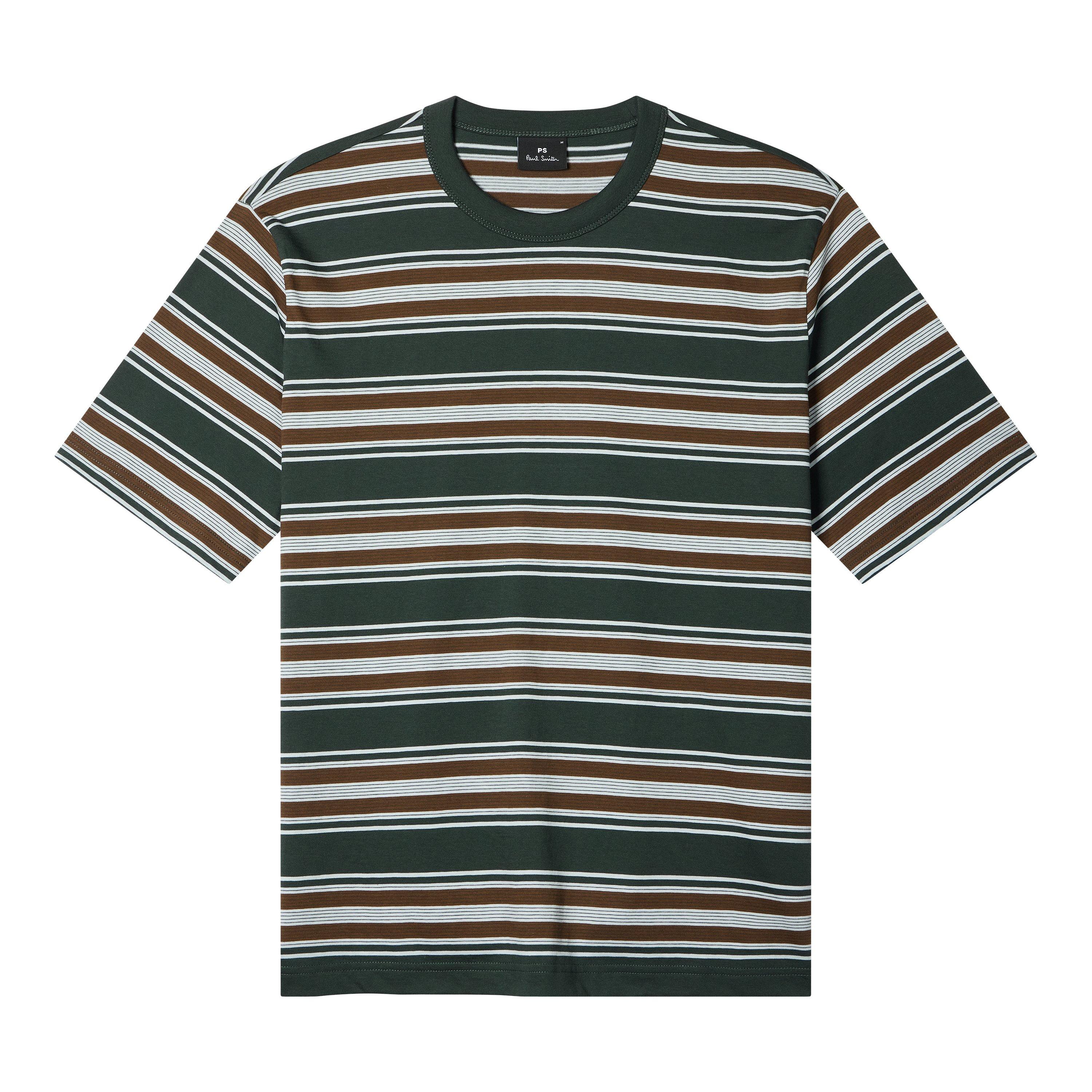 PS Paul Smith Men's Wide Stripe T-Shirt - Green 38 - XL