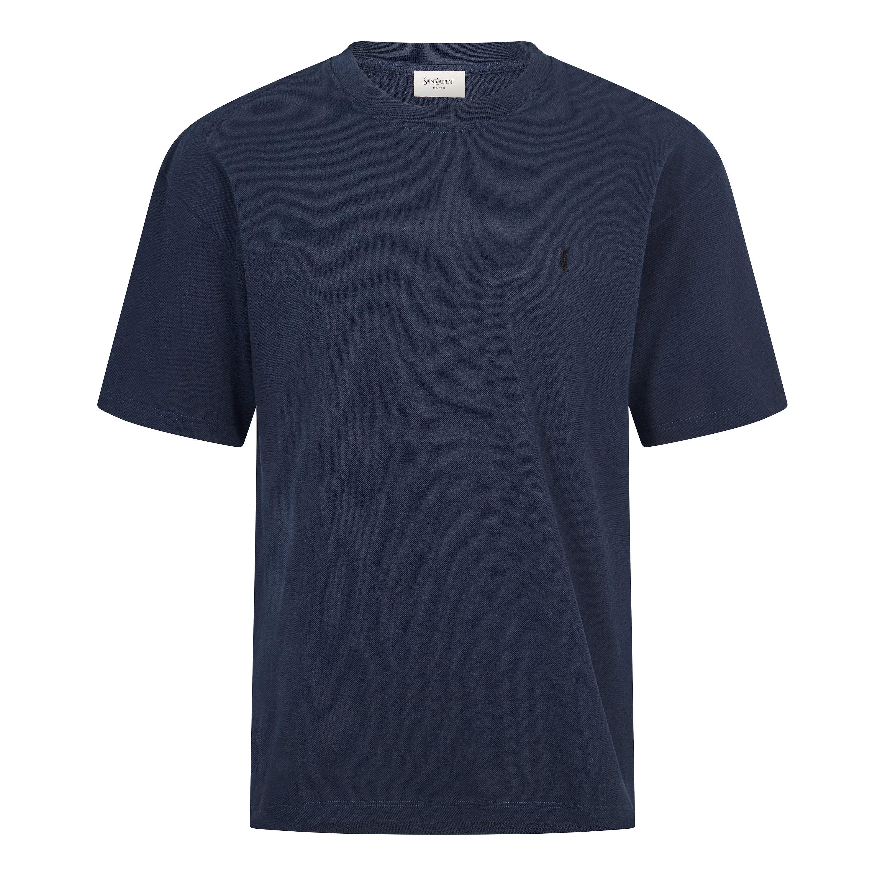 Saint Laurent Men's Cass Piq T-Shirt - Navy - XL