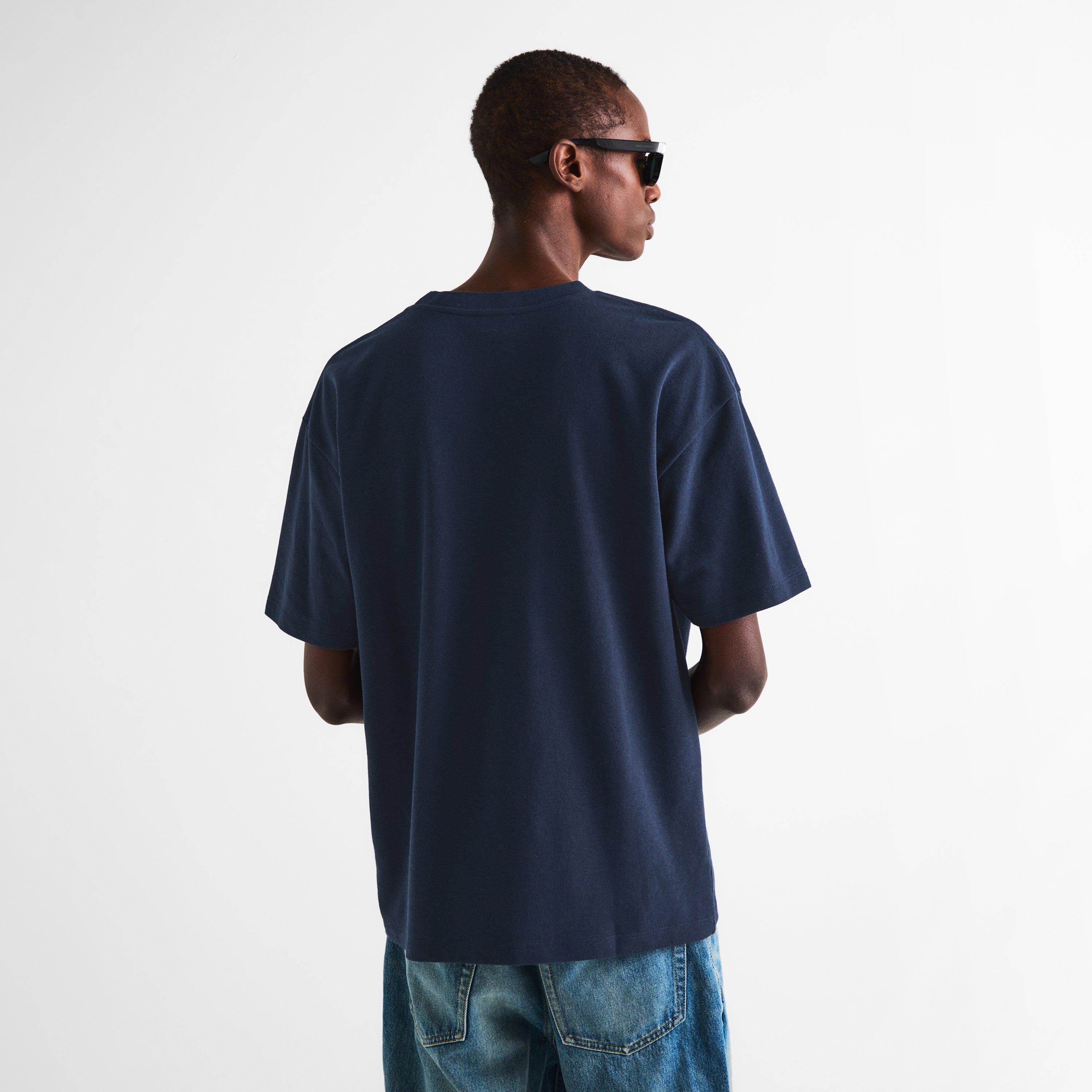 Navy - Saint Laurent - Men's Cass Piq T-Shirt - 4