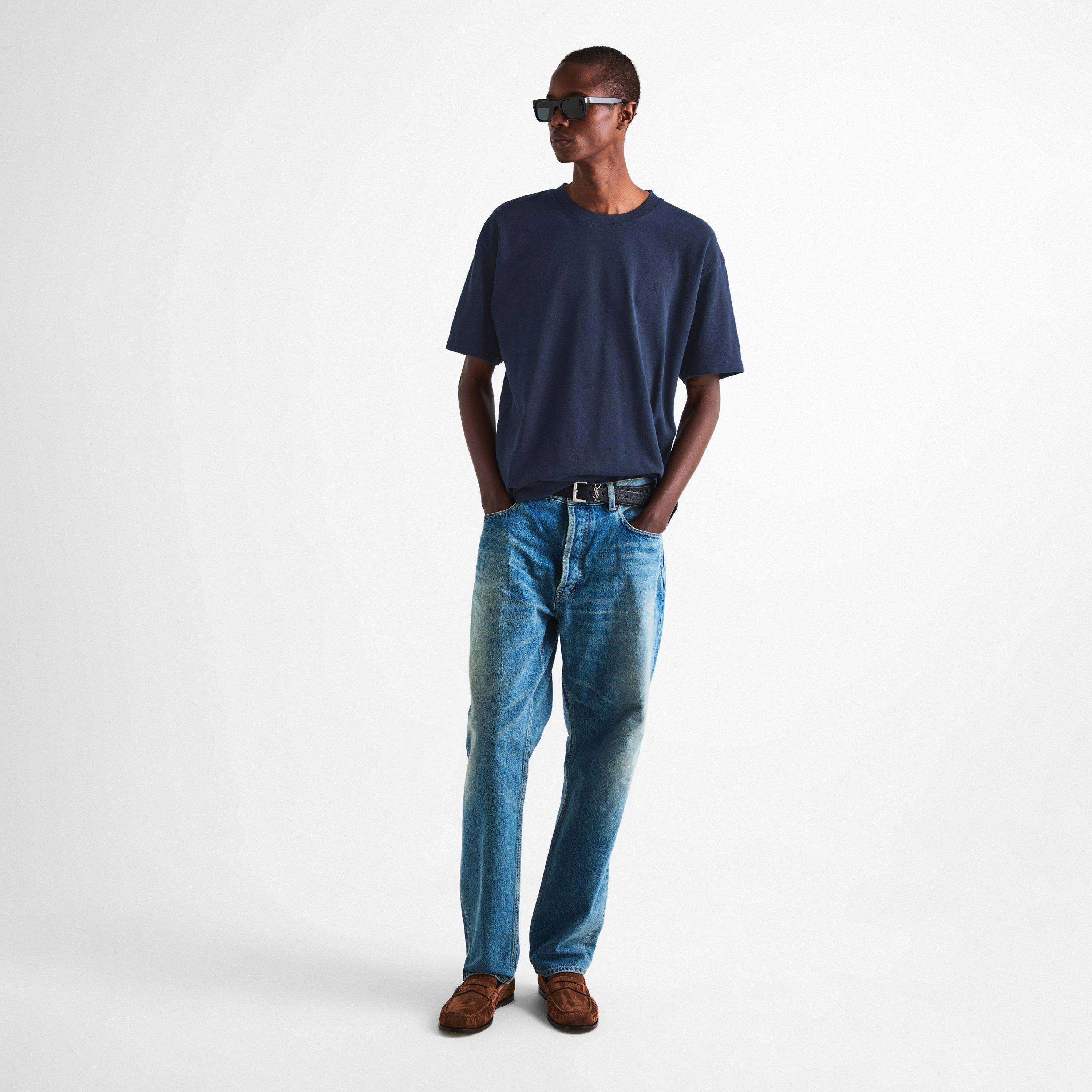 Navy - Saint Laurent - Men's Cass Piq T-Shirt - 6