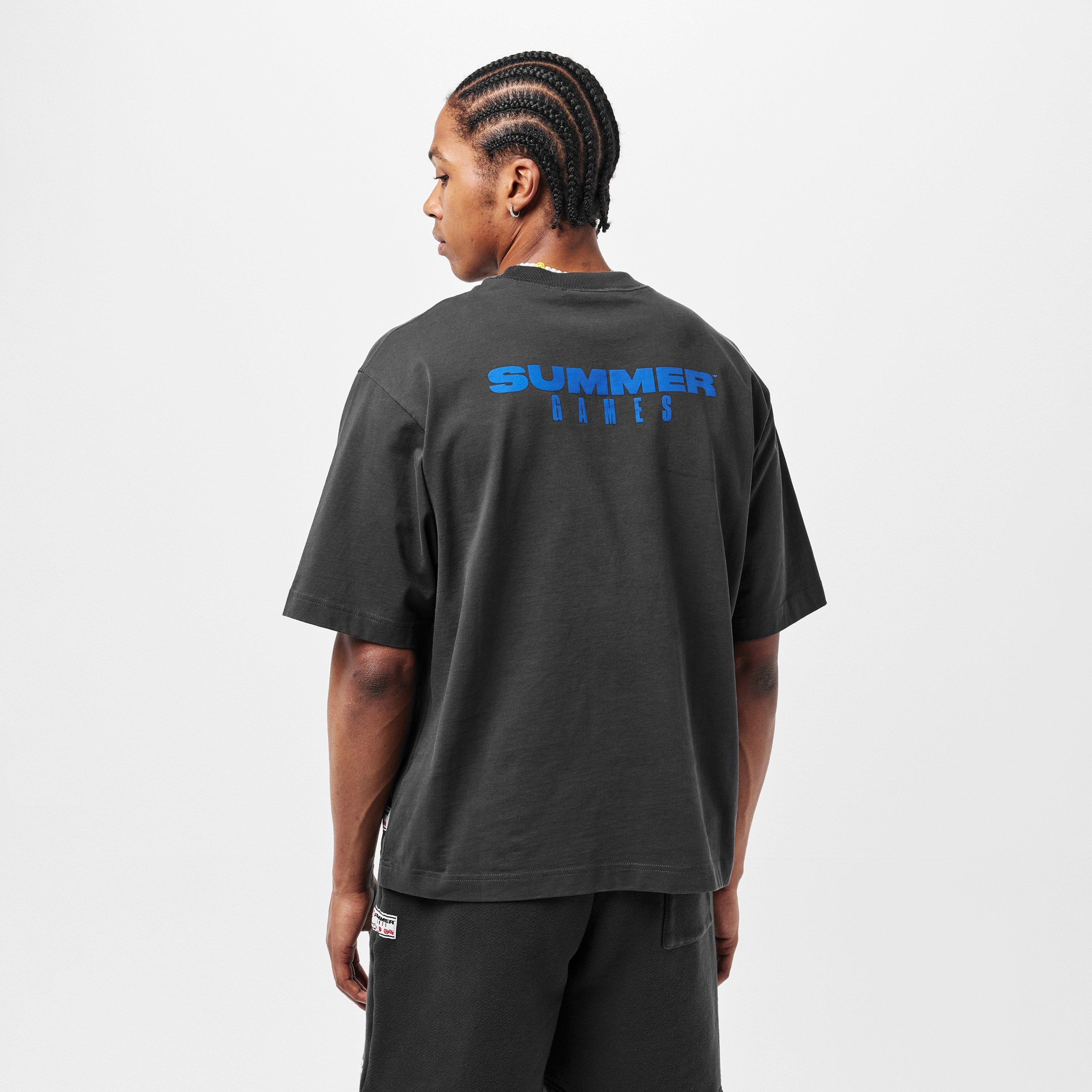 Jet Black - Summer Games - Men's Oversized T-Shirt - 4