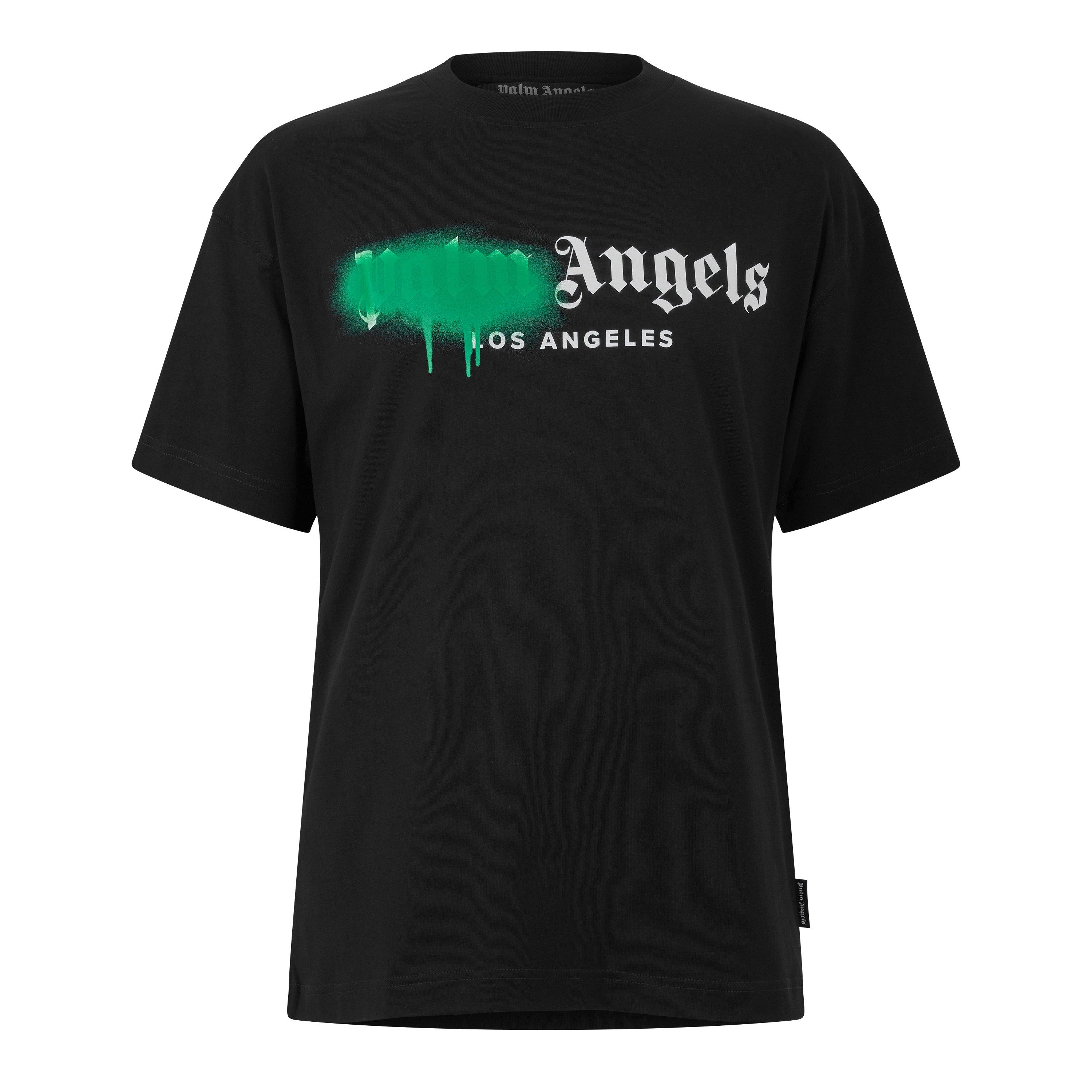 Palm Angels Men's Spray T-Shirt - Black/Green - M