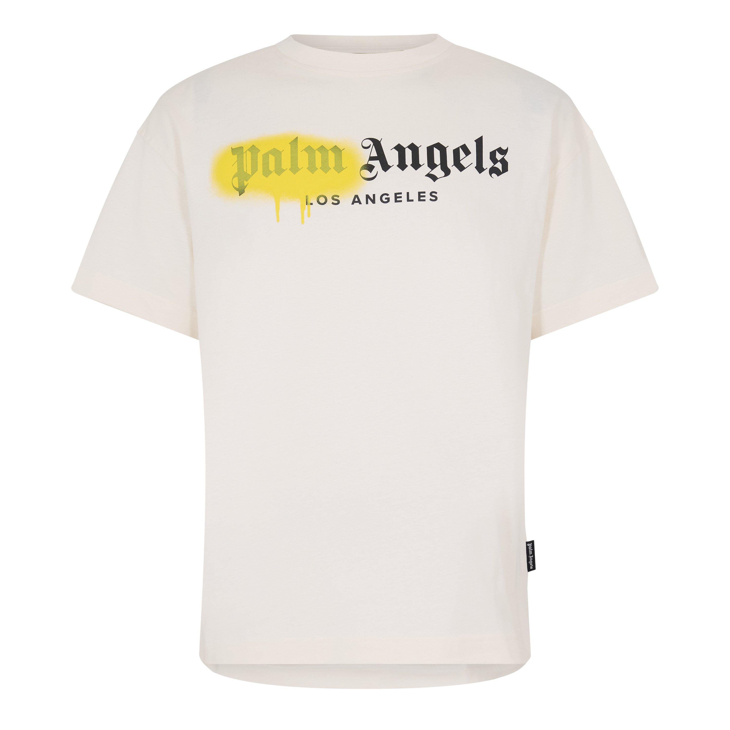Palm Angels Men's Spray T-Shirt - White/Yellow - S