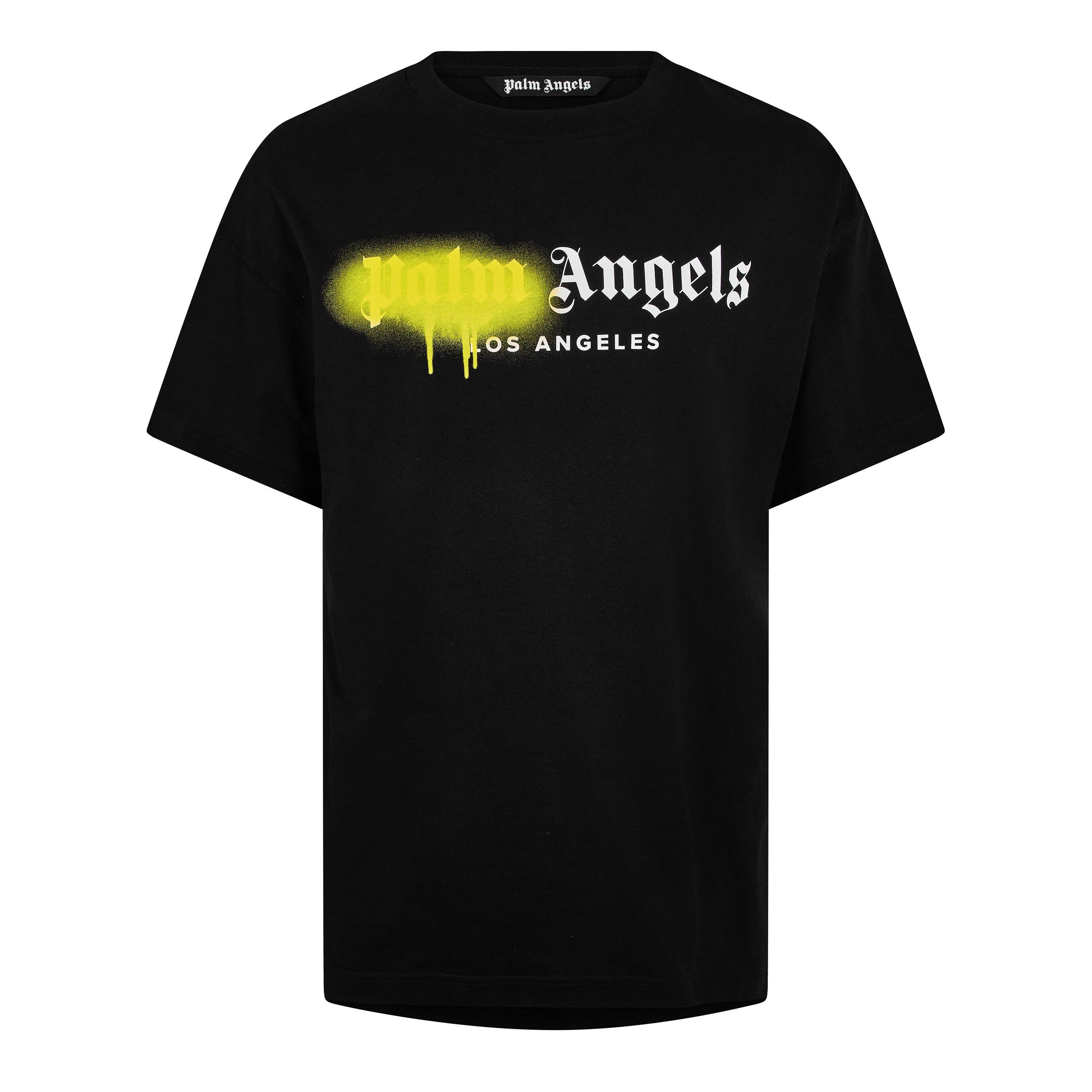 Palm Angels Men's Spray T-Shirt - Black/Yellow - S