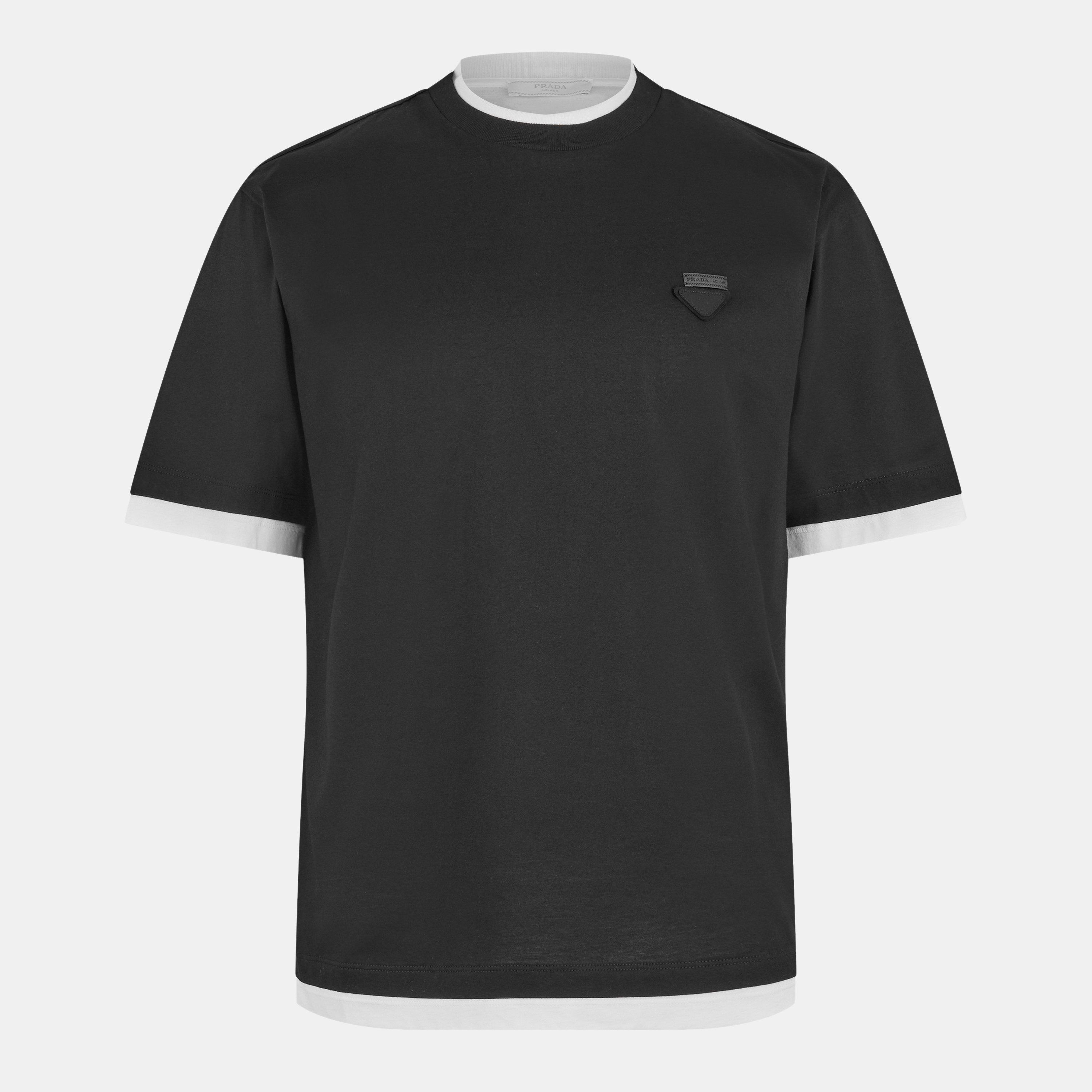 PRADA ブラック スポーツTシャツ PRADA SPORT(プラダスポーツ) stretch back pocket t-shirt ストレッチ