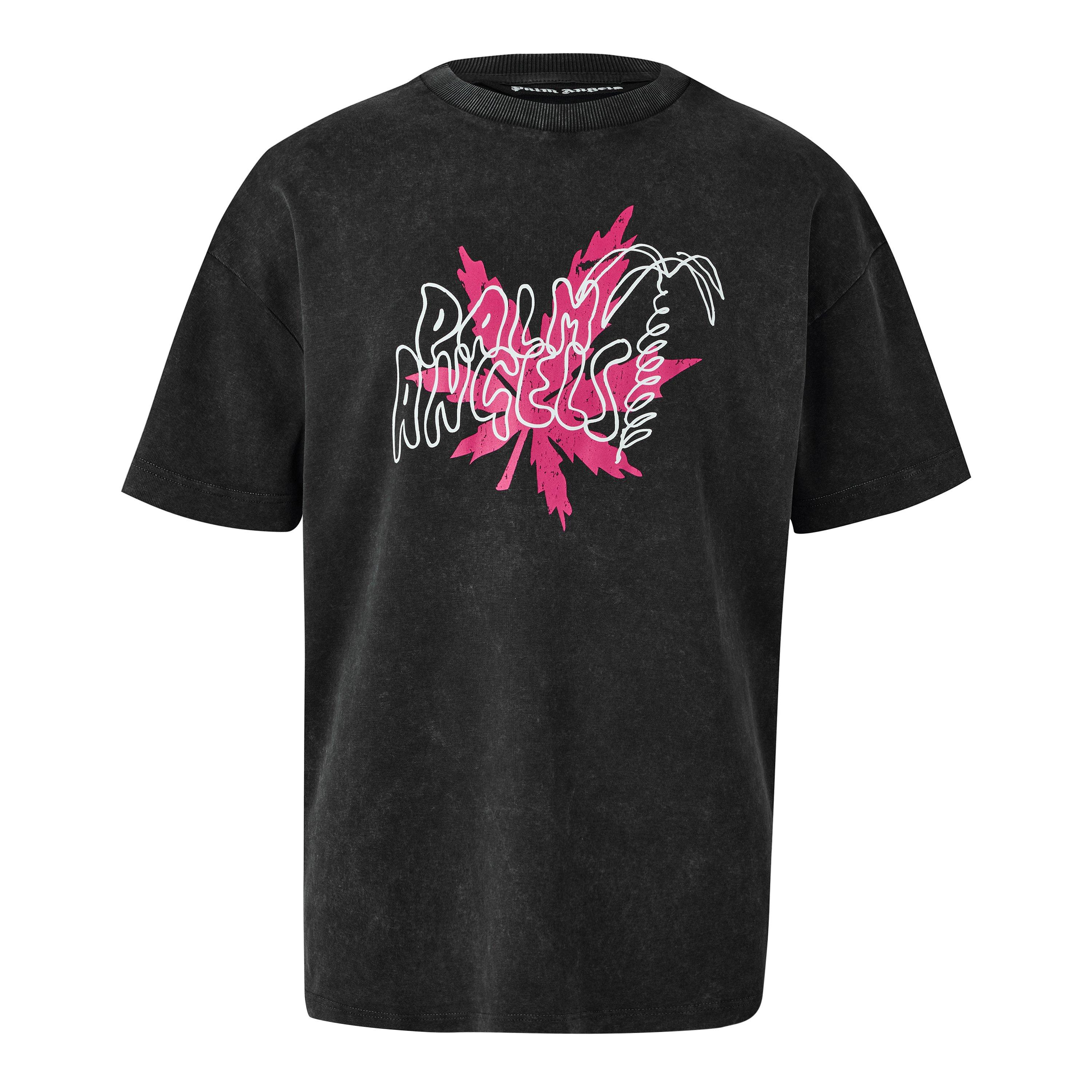 Black/Pink - Palm Angels - Men's T-Shirt - 1