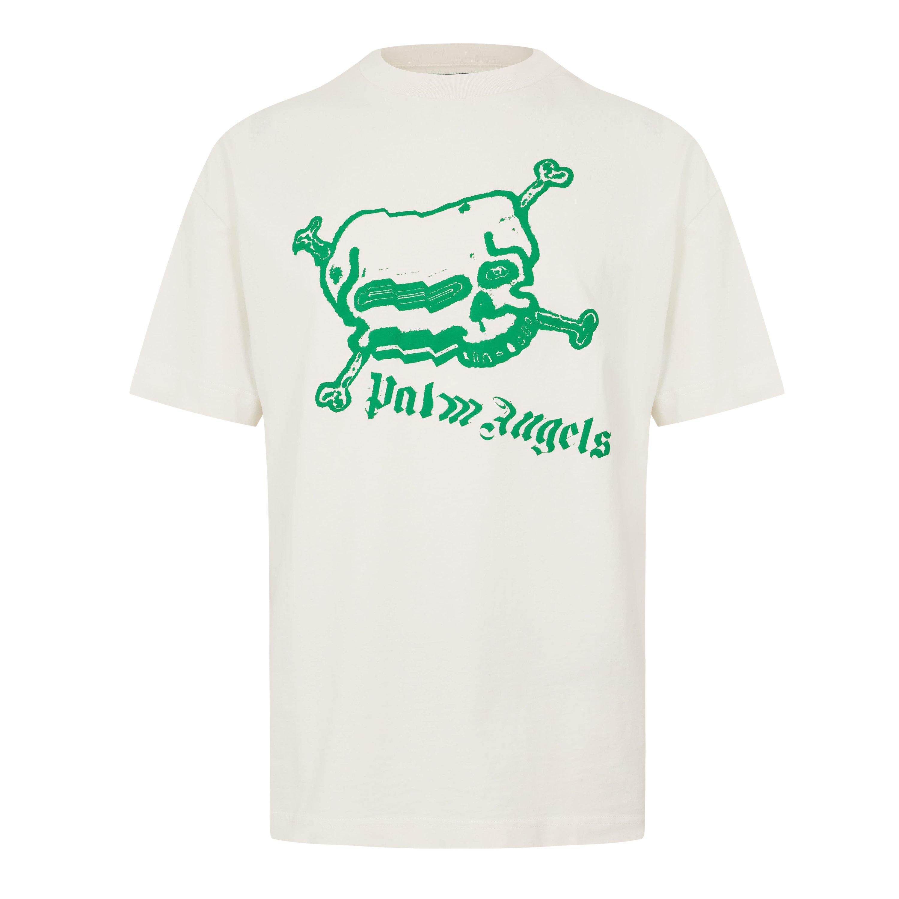 White/Green - Palm Angels - Men's T-Shirt - 1