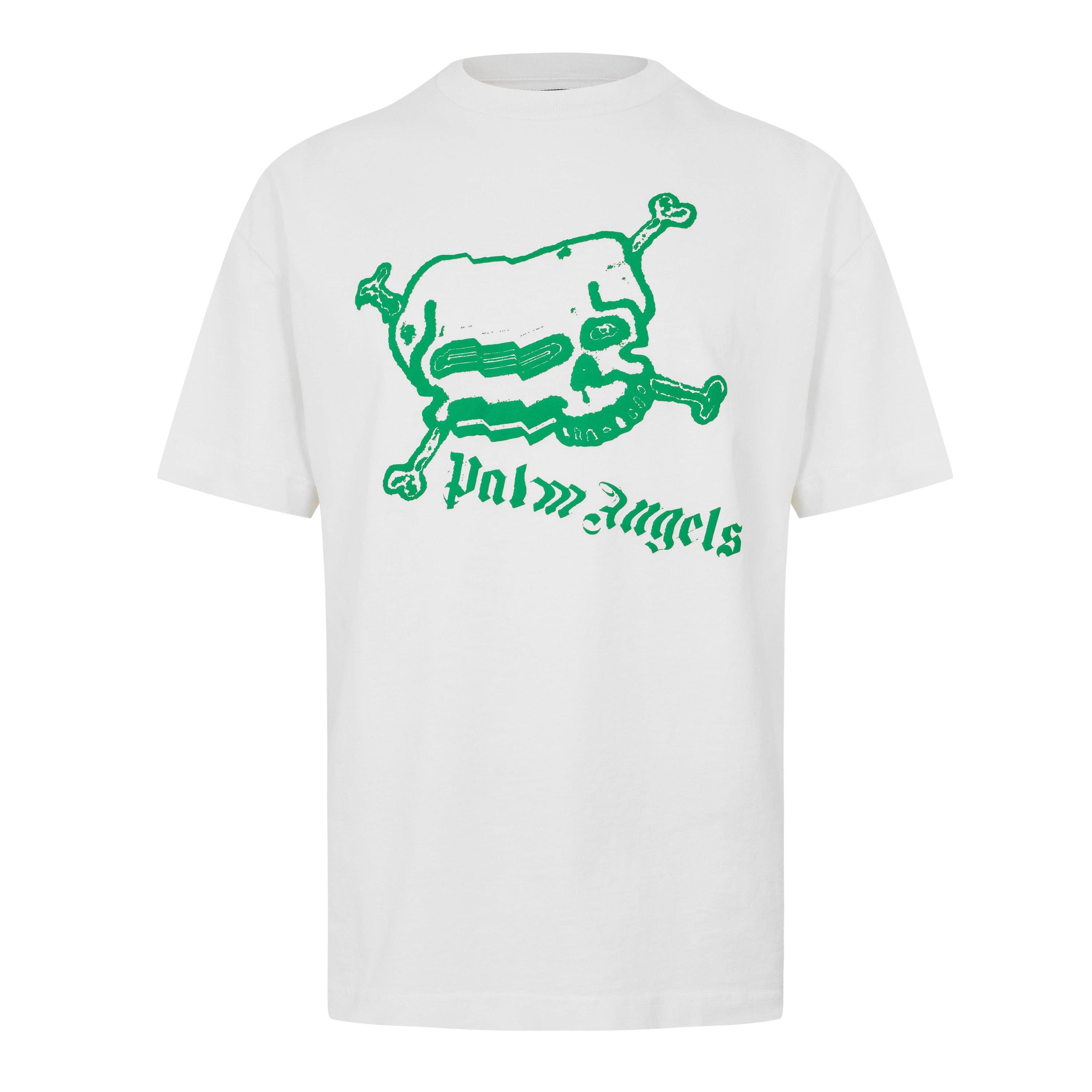 Palm Angels Men's T-Shirt - White/Green - M