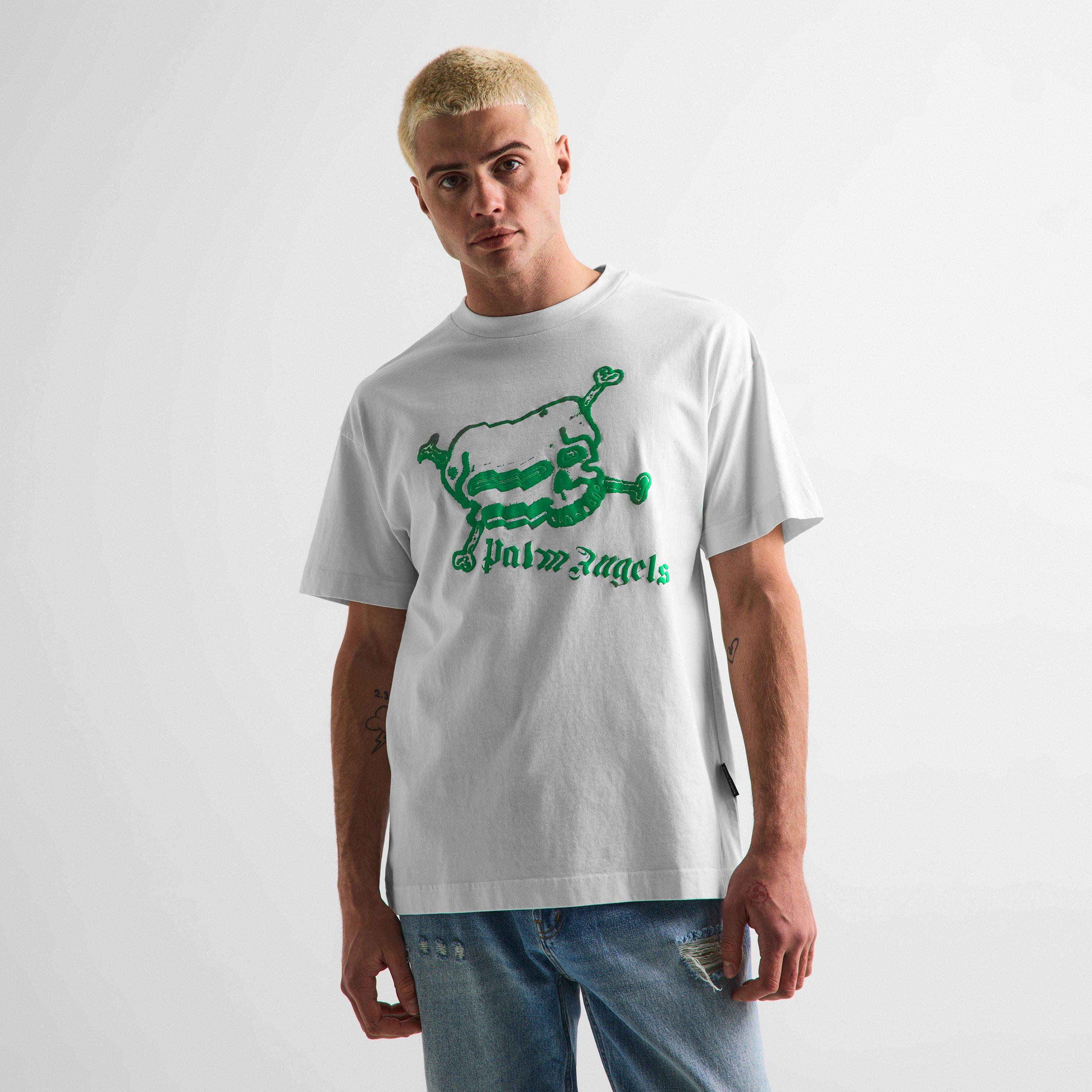 White/Green - Palm Angels - Men's T-Shirt - 3