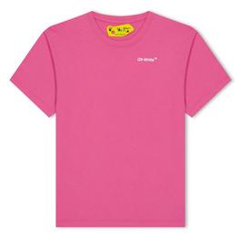 Off White Chest Logo Print T-Shirt Juniors