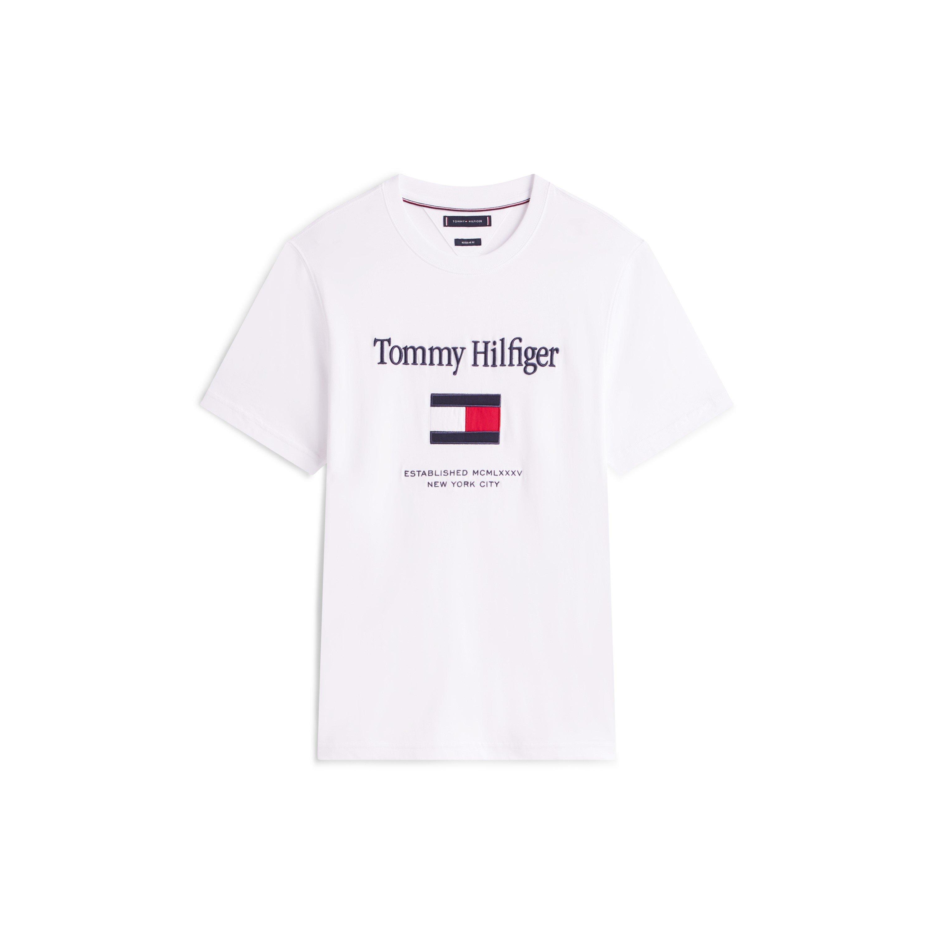 Tommy Hilfiger Men's Embro Flag T-Shirt - White - M