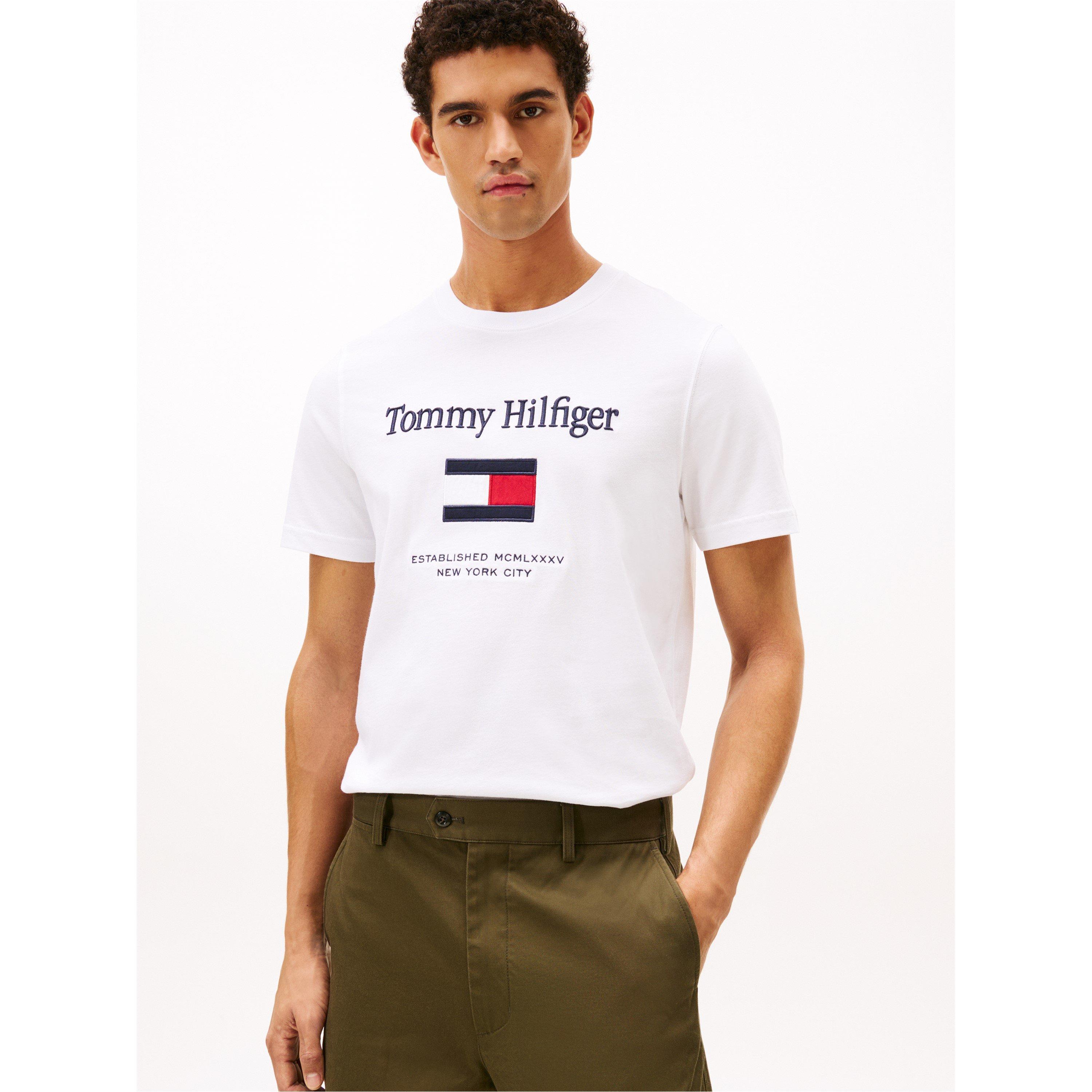 White - Tommy Hilfiger - Men's Embro Flag T-Shirt - 2