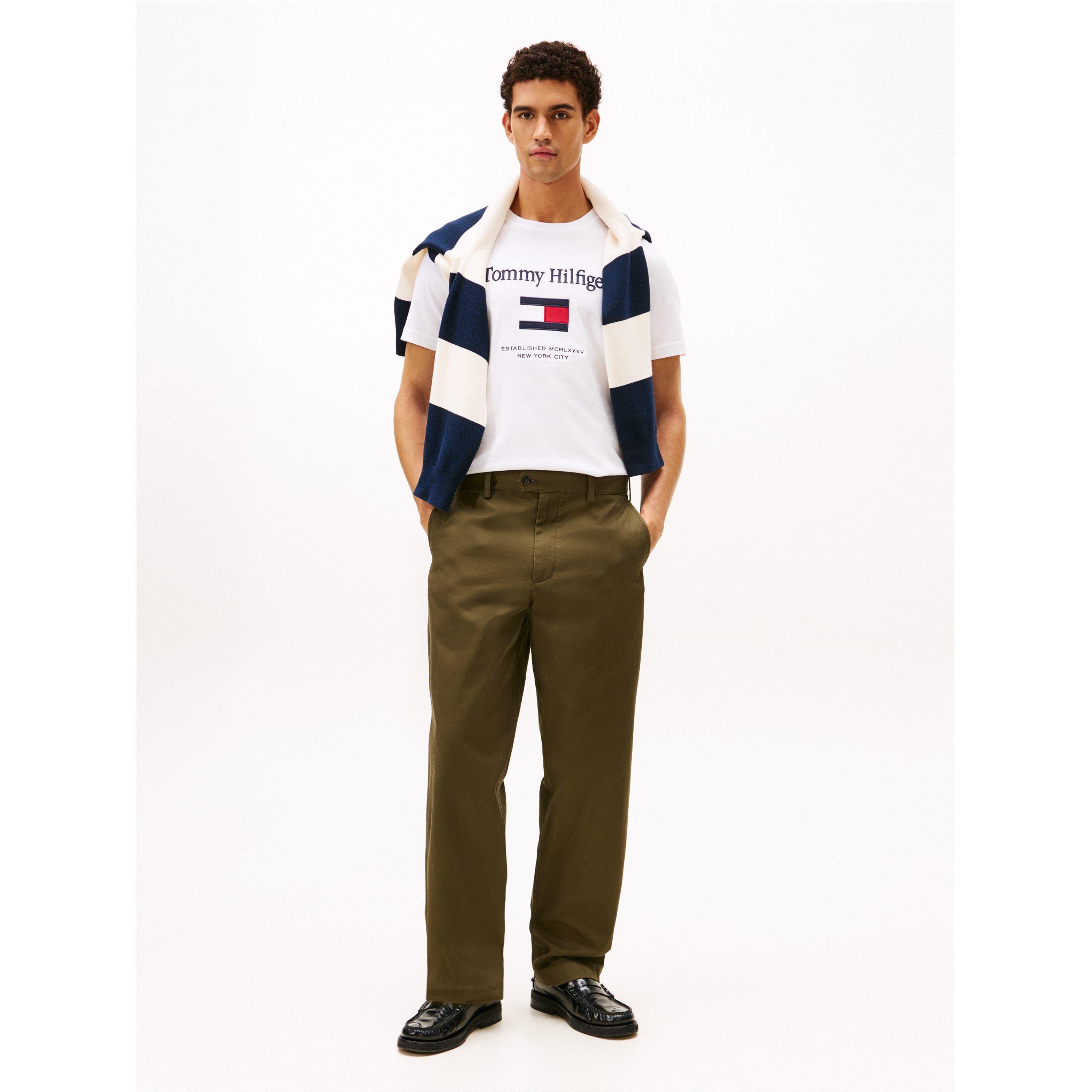 White - Tommy Hilfiger - Men's Embro Flag T-Shirt - 4