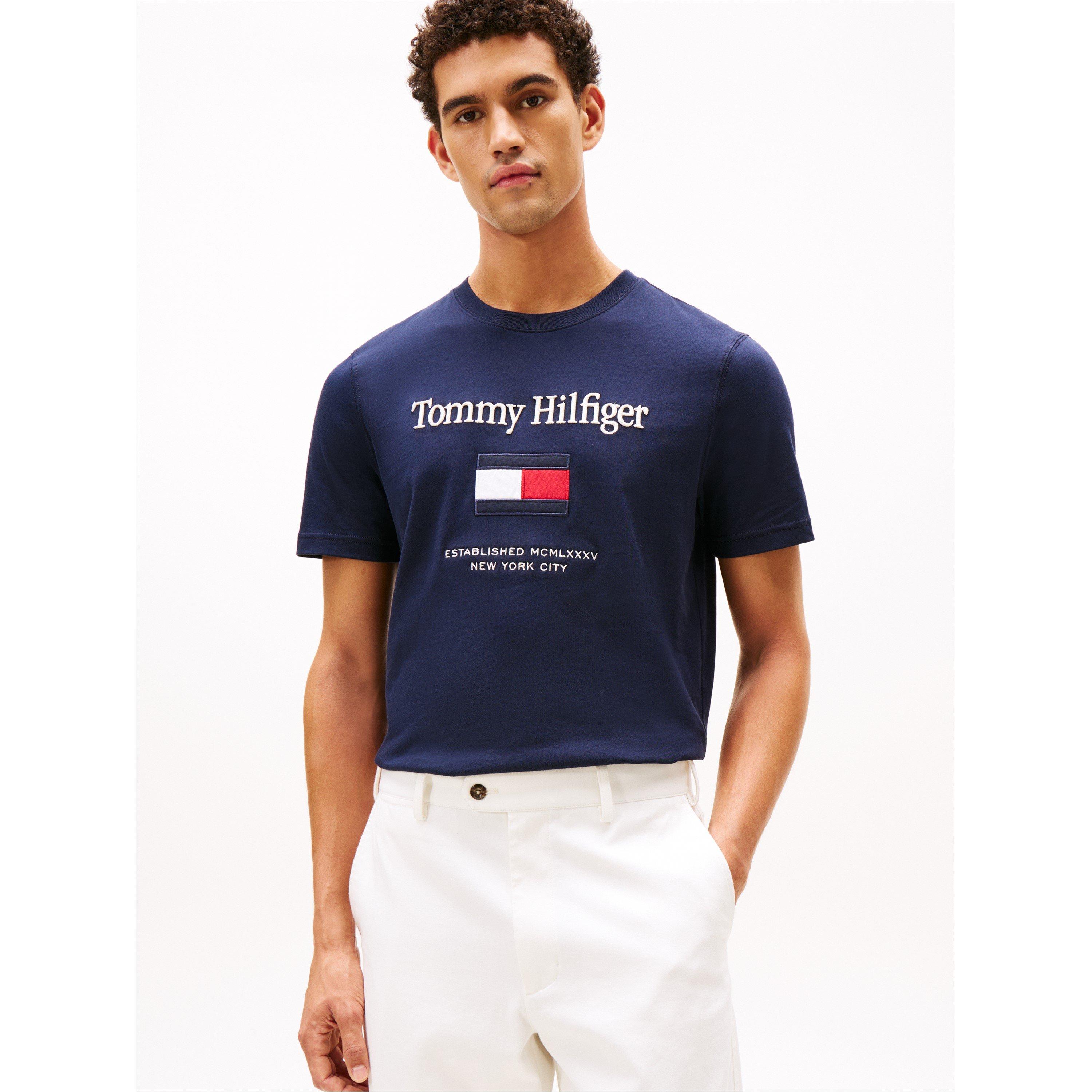 Desert Sky - Tommy Hilfiger - Tommy Embro Flag Tee Sn61 - 2