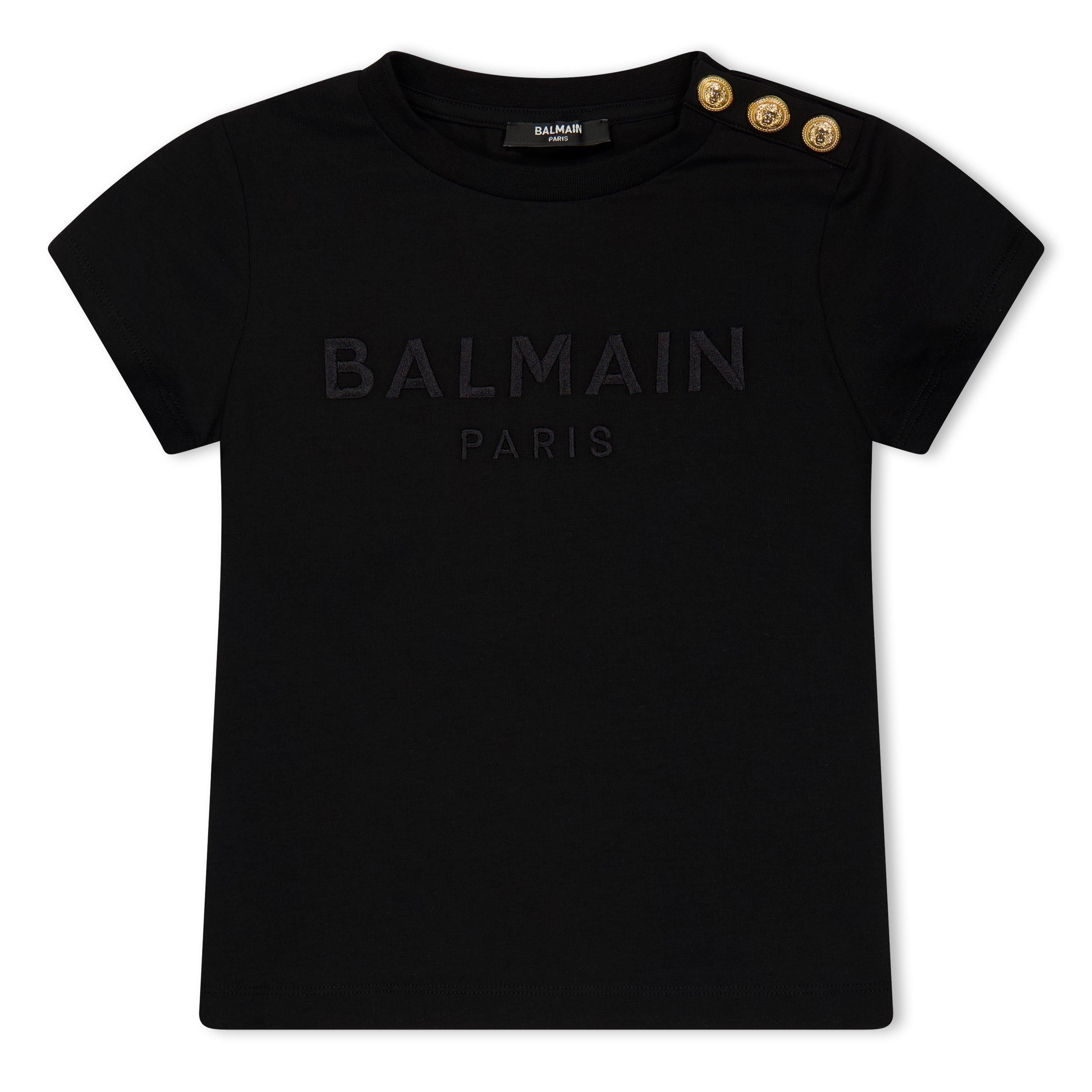 Balmain Kids' Logo T-Shirt - Black 930NE - Size 14Y