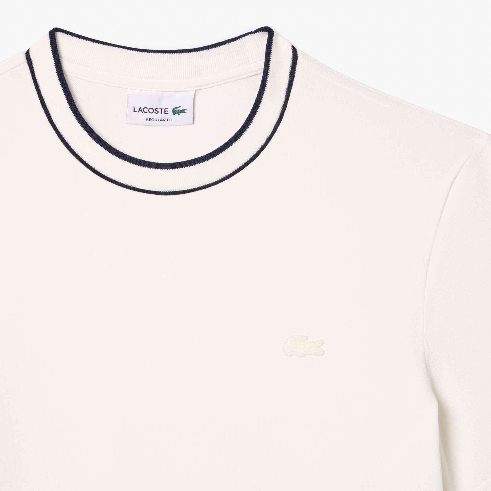 Bianco 70V - Lacoste - Stretch Pique Stripe Collar T-shirt - 8