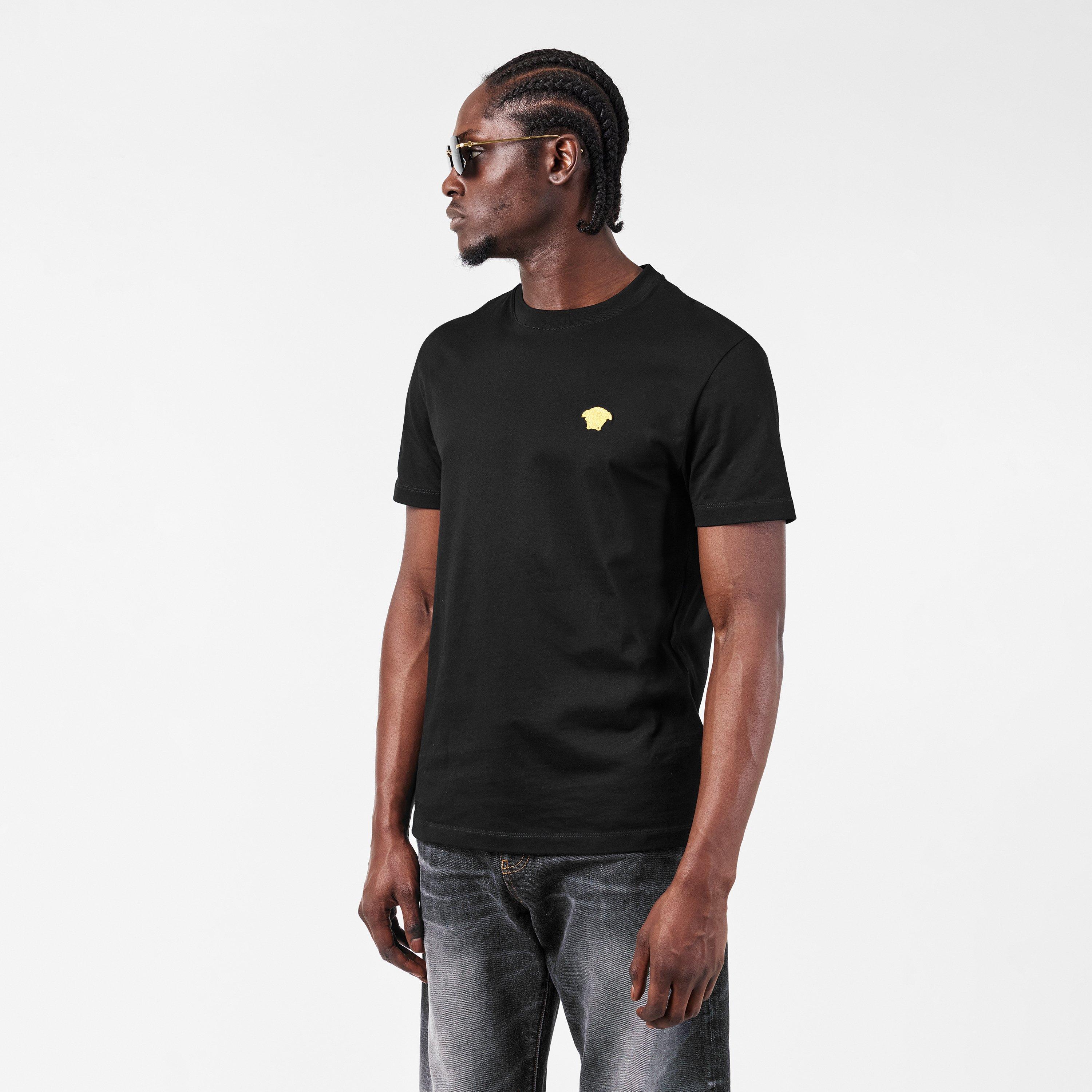 Black - Versace - Men's Regular Fit T-Shirt - 3