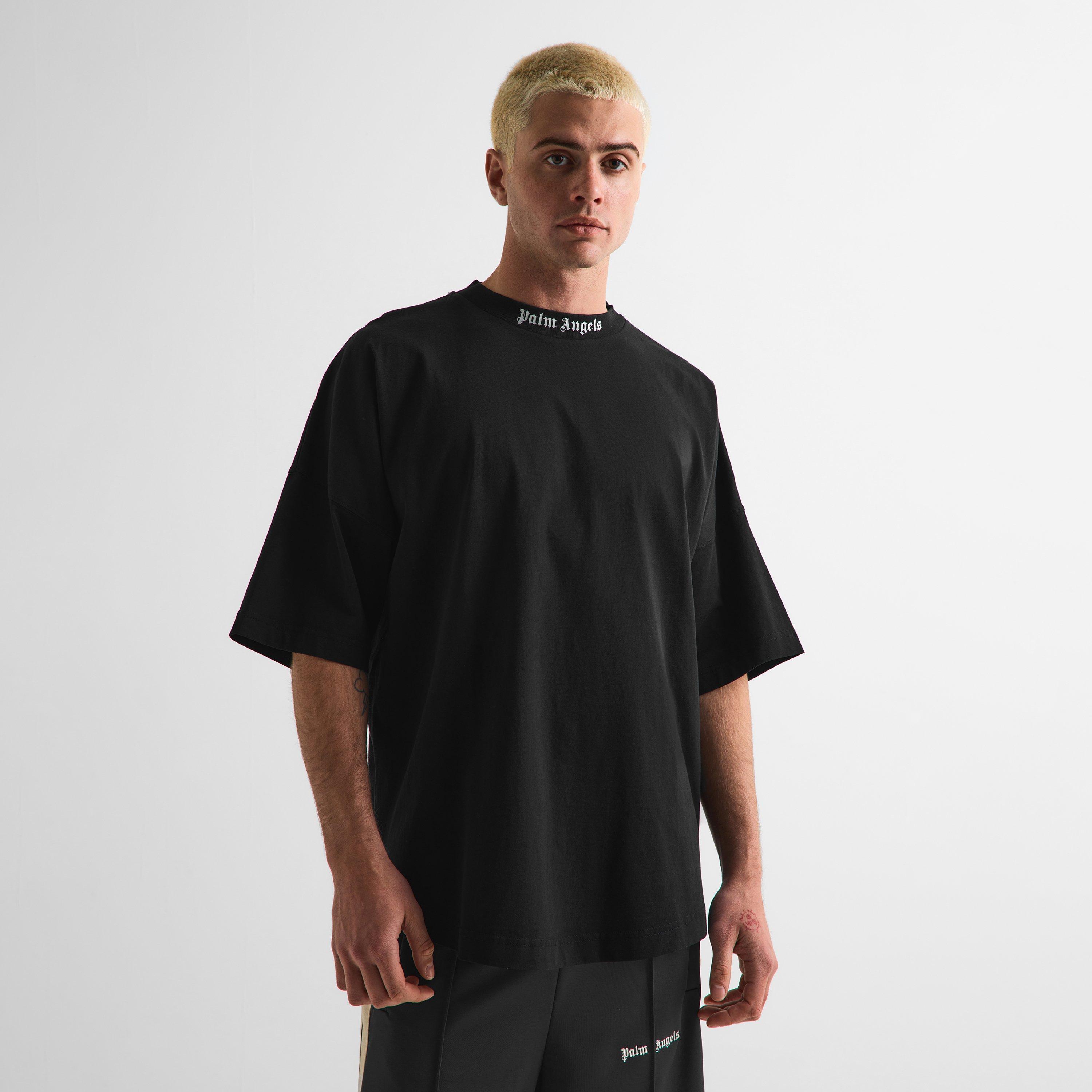 Black/White - Palm Angels - Men's Oversized T-Shirt - 3