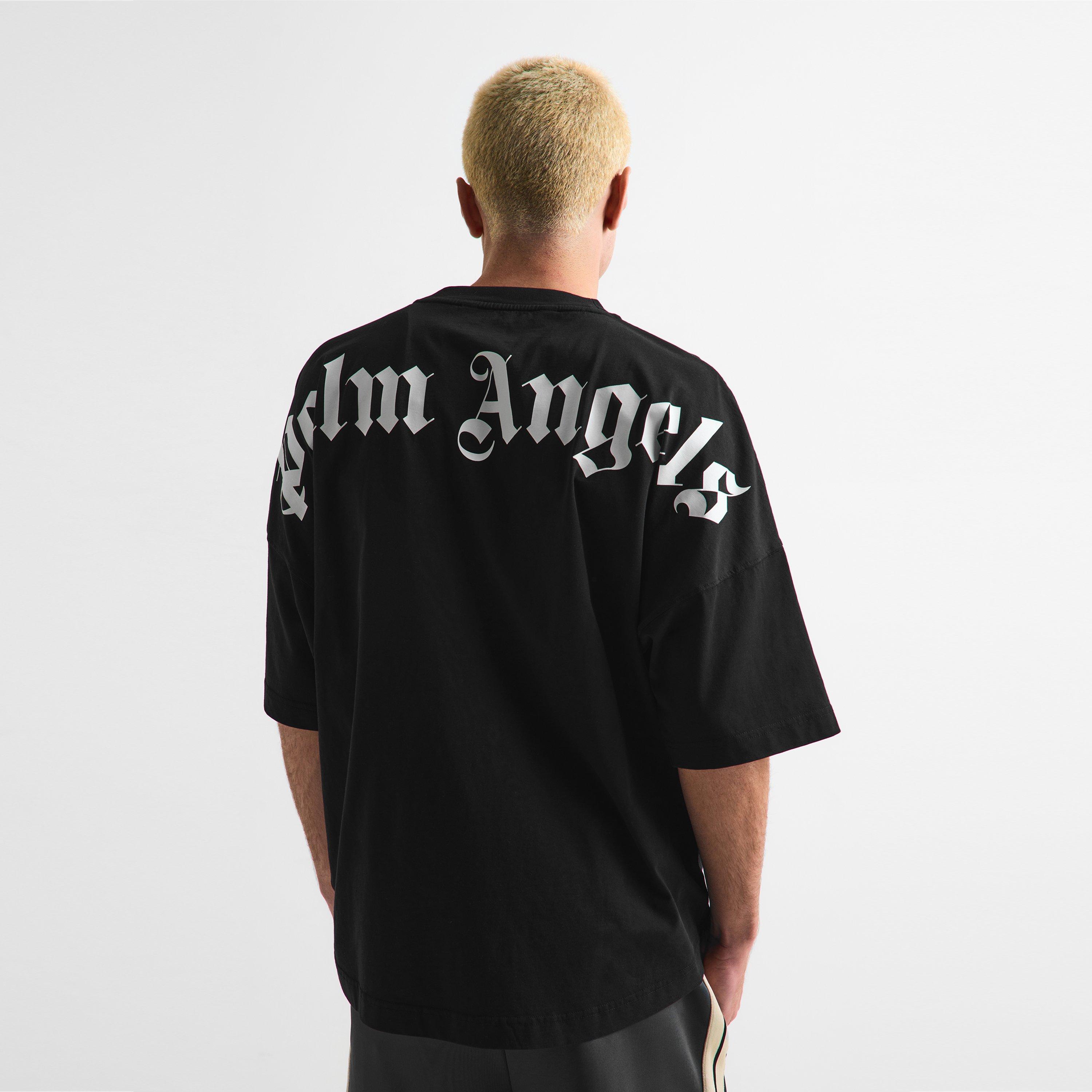 Black/White - Palm Angels - Men's Oversized T-Shirt - 4