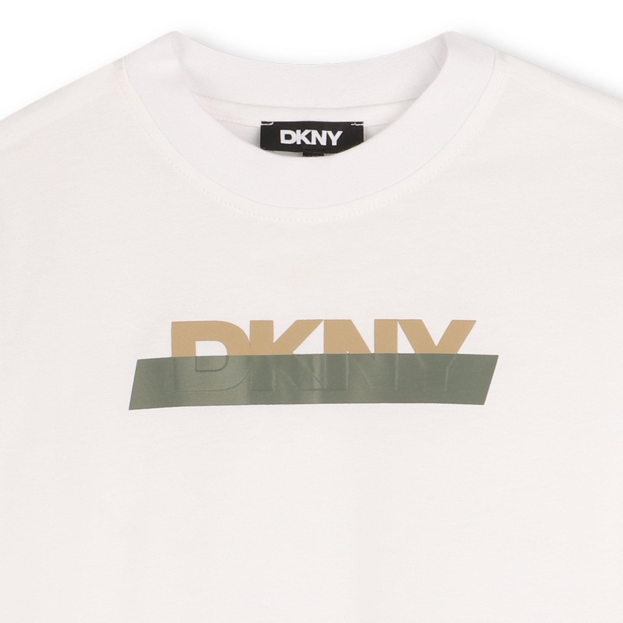 White - DKNY - Kids' Logo Short-Sleeve Regular Fit T-Shirt - 3
