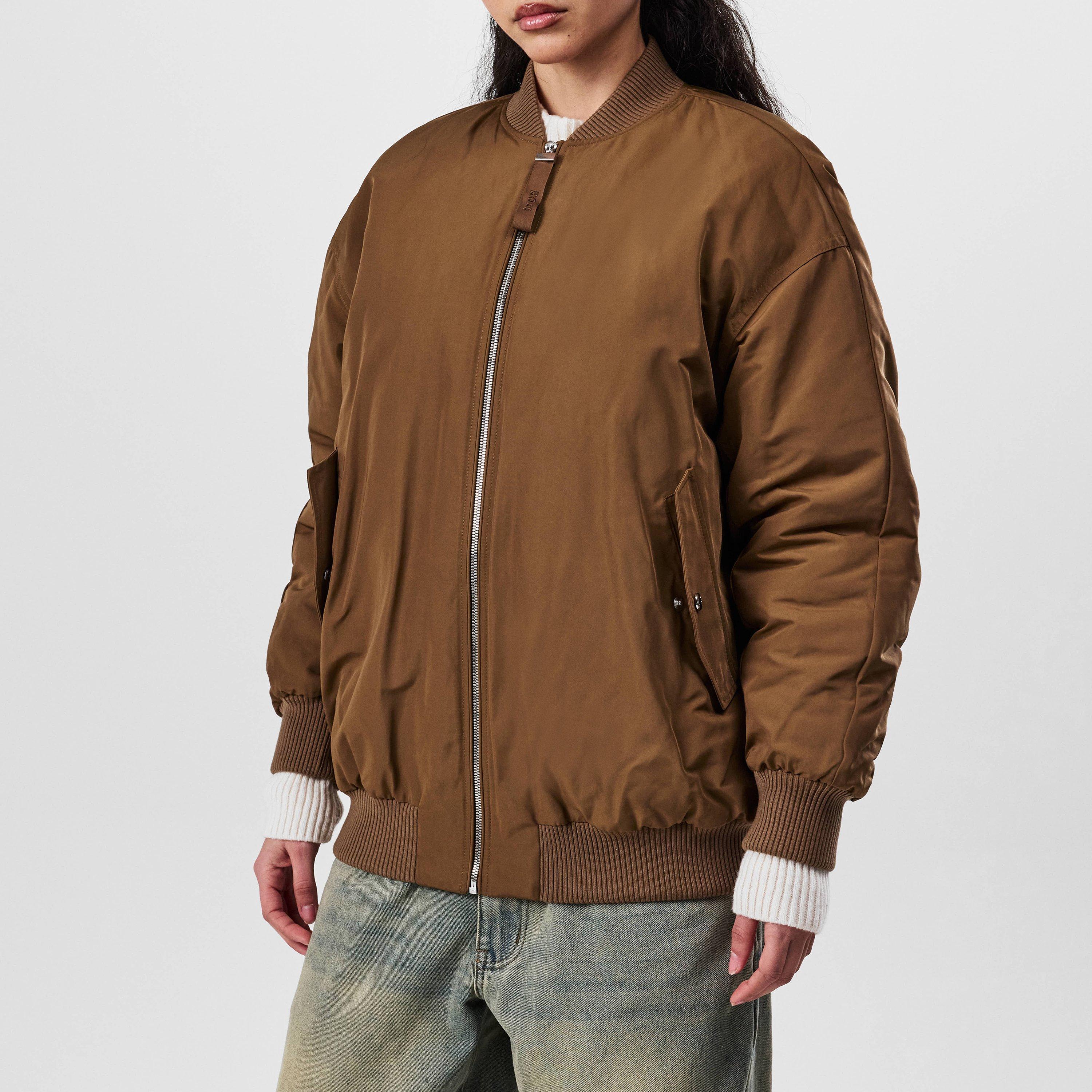 Rust - Boss - Womens BOSS ORANGE Bomber Parker Jacket with Logo Detail - 1