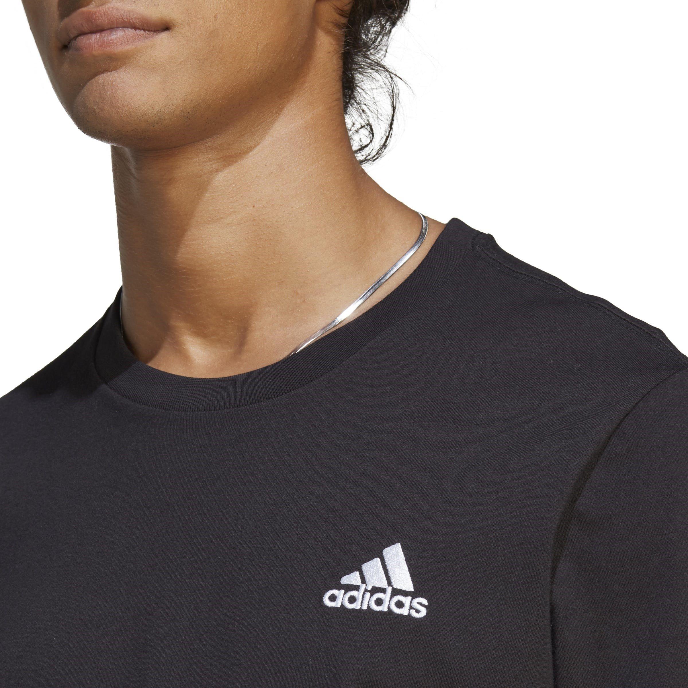Black - adidas - Essentials Embroidered Small Logo Mens T Shirt - 5