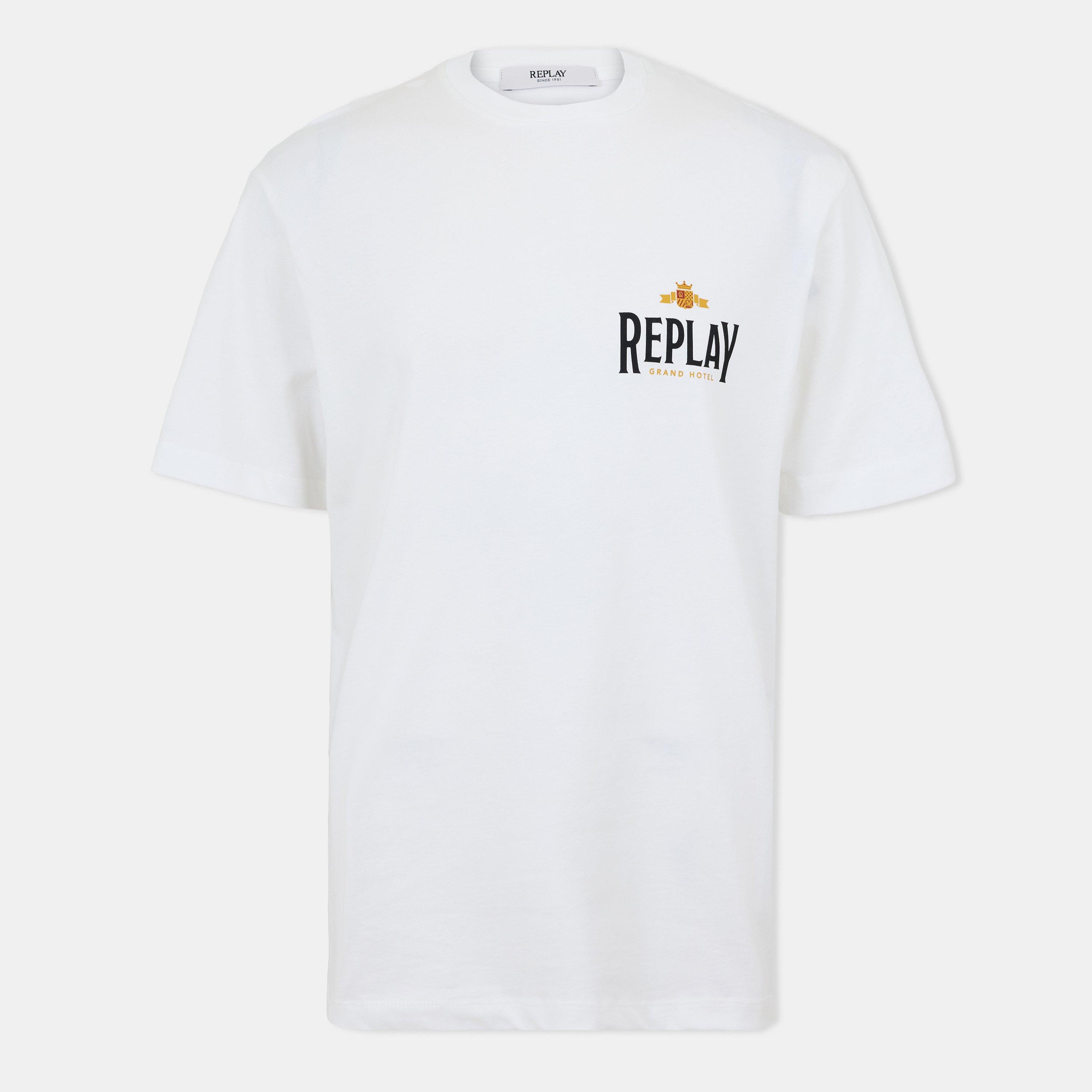 White - Replay - Men's Aspen Regular Fit T-Shirt - 1