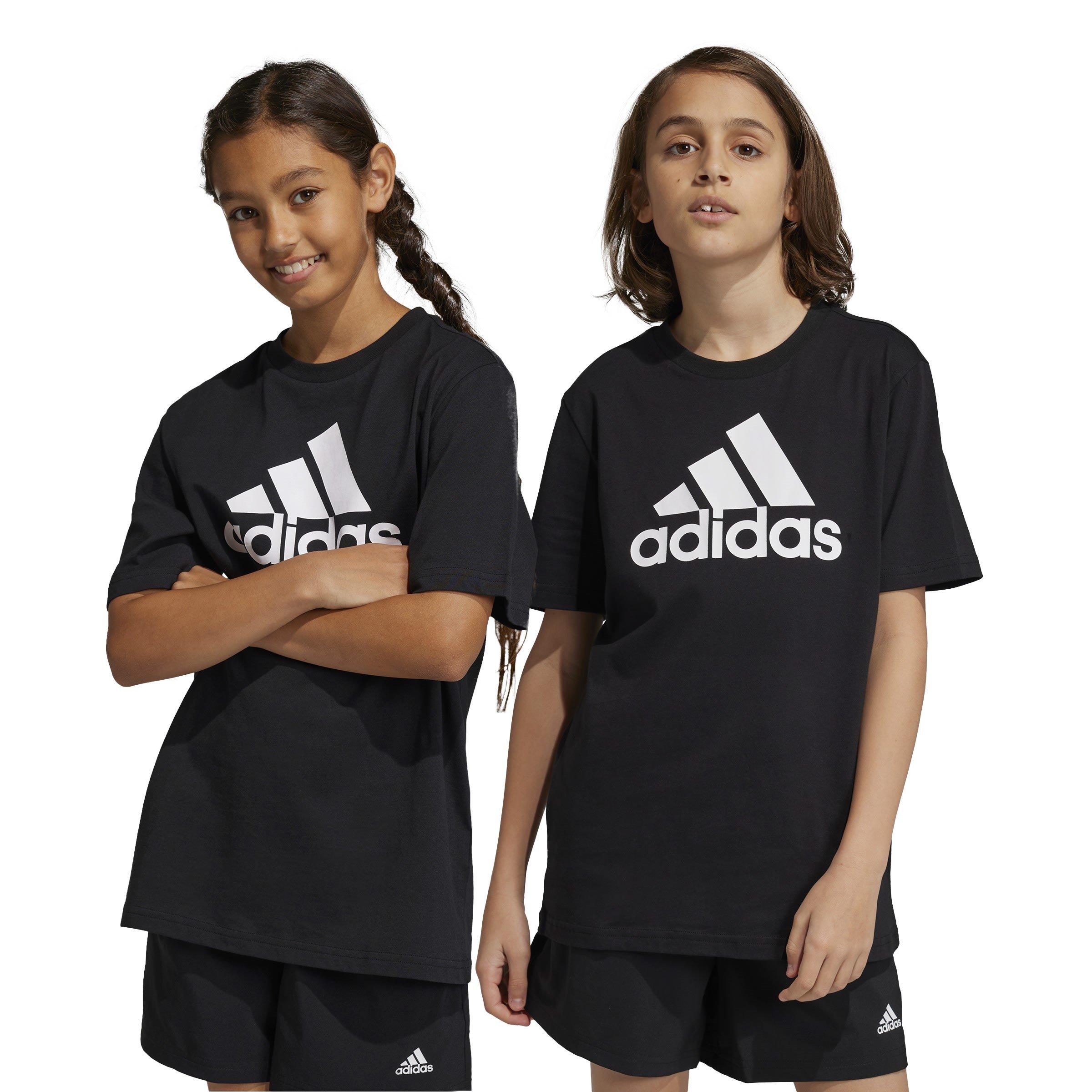 Black/White - adidas - Essentials Big Logo Cotton Juniors T Shirt - 3