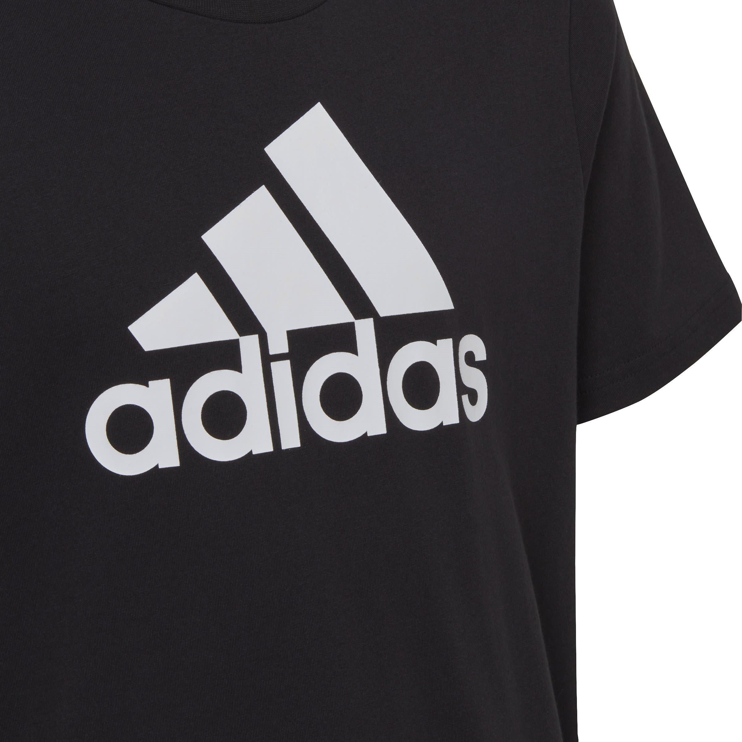 Black/White - adidas - Essentials Big Logo Cotton Juniors T Shirt - 6