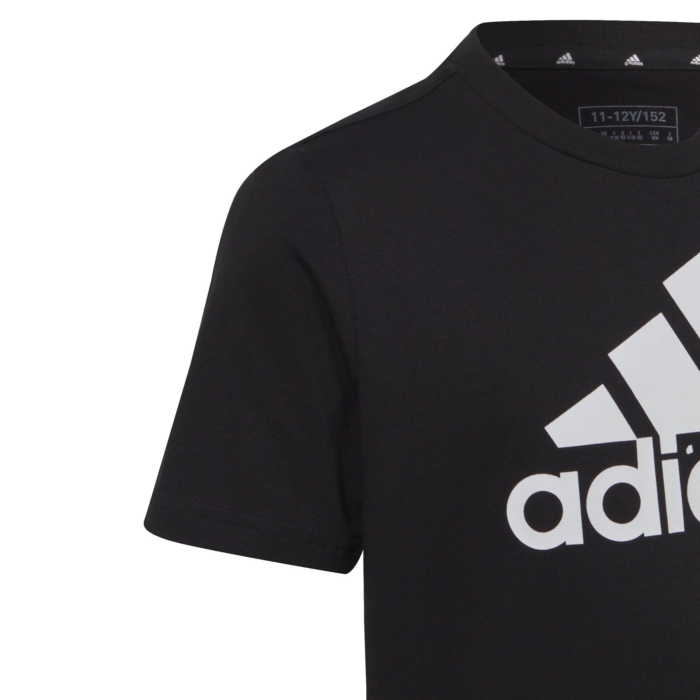 Black/White - adidas - Essentials Big Logo Cotton Juniors T Shirt - 7