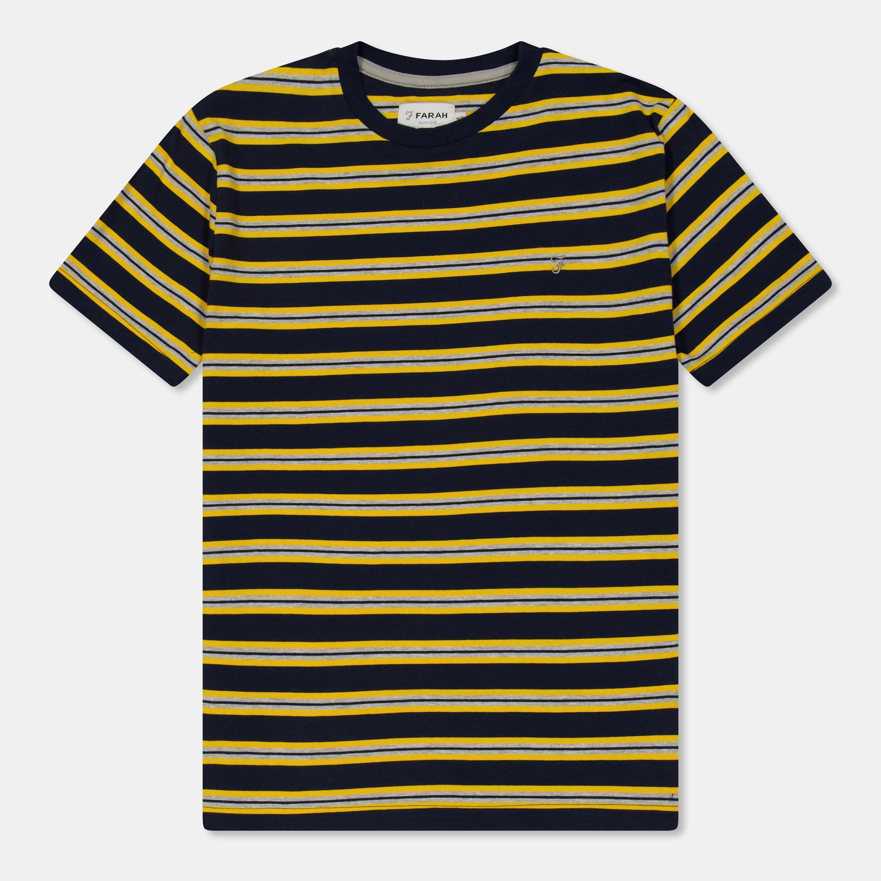 Blue - Farah - Unisex Kids' Tobago Stripe Short Sleeve T-Shirt - 1
