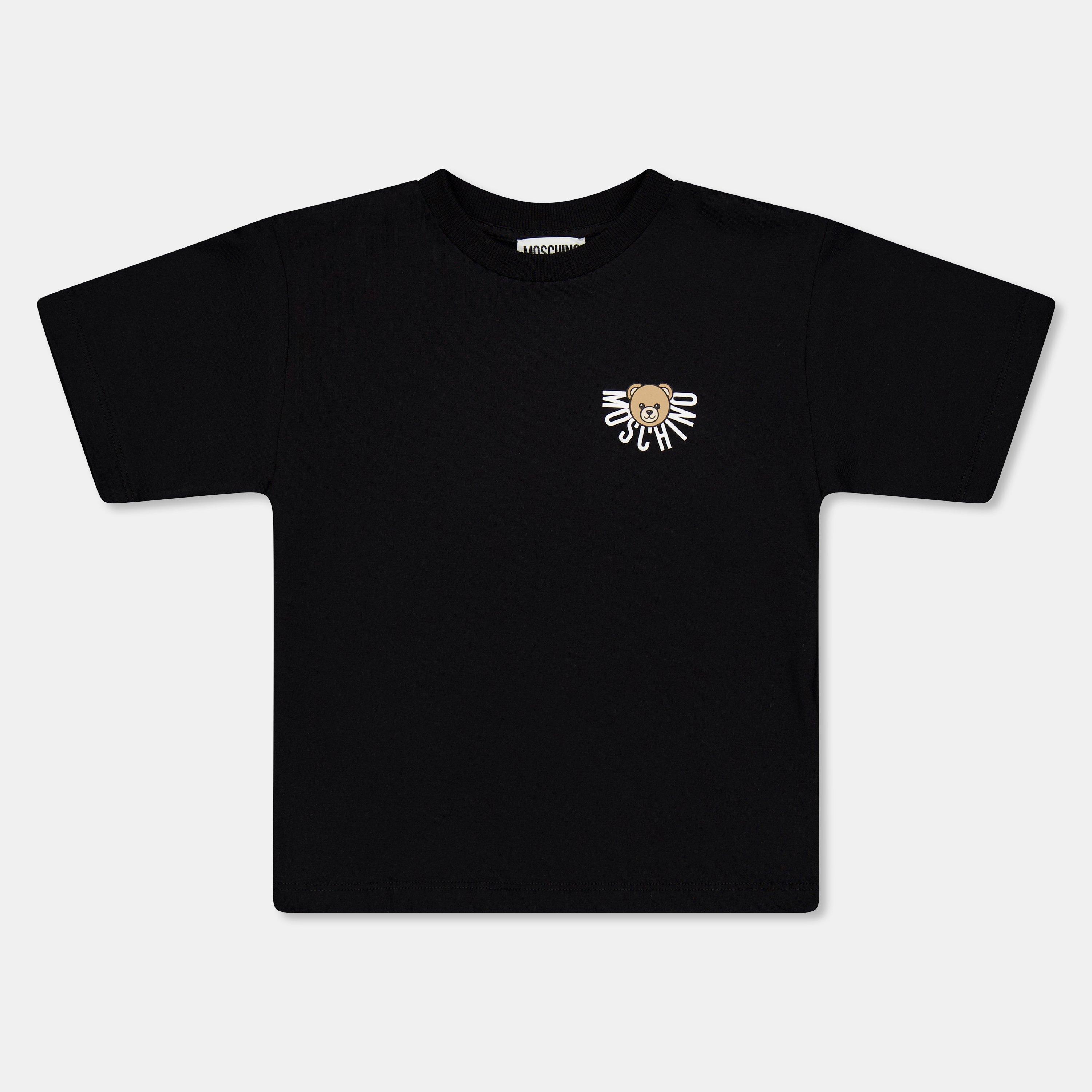 Black 60100 - Moschino - Unisex Kids' Soft Fabric T-Shirt - 1