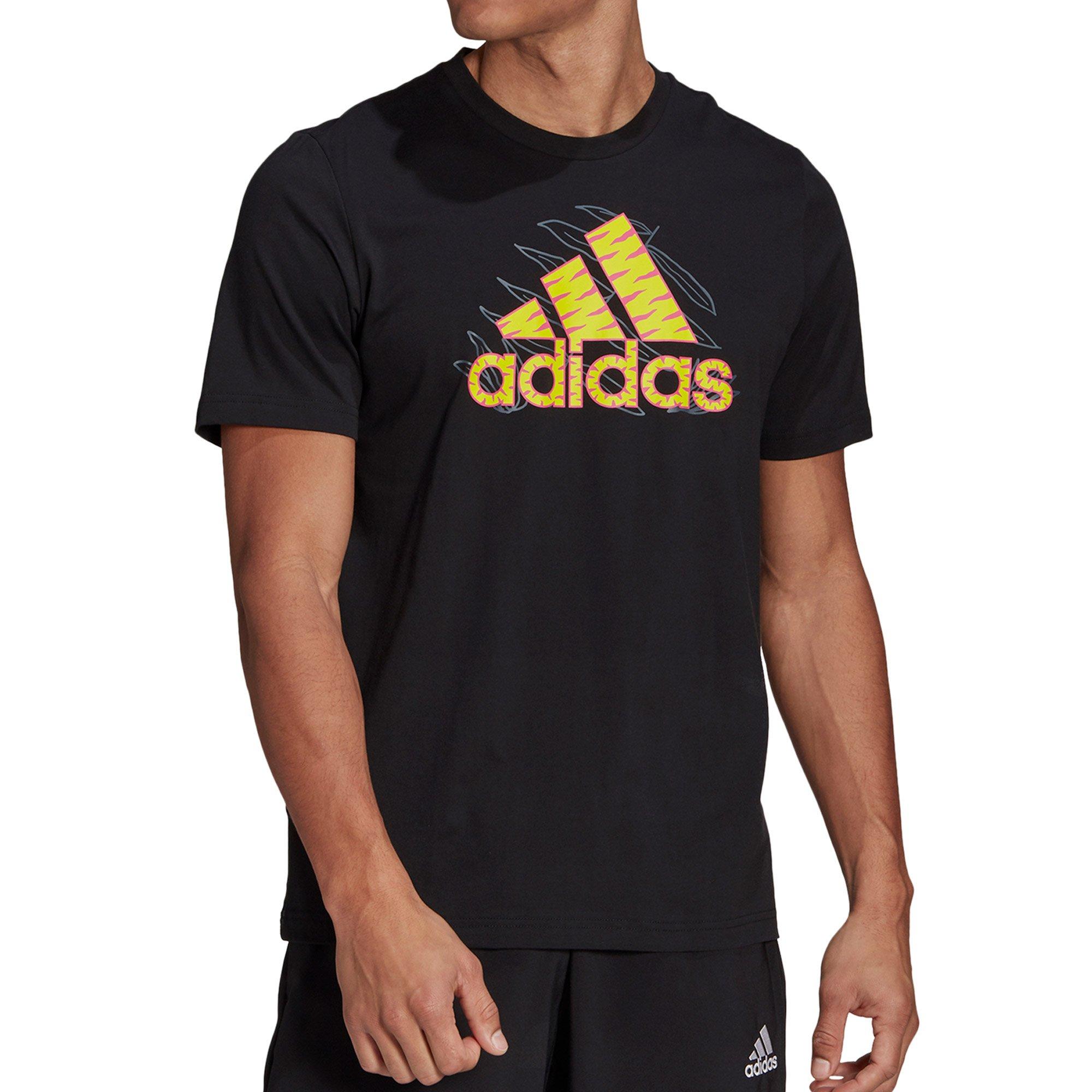 Black - adidas - Jungle Logo Printed Mens T Shirt - 2