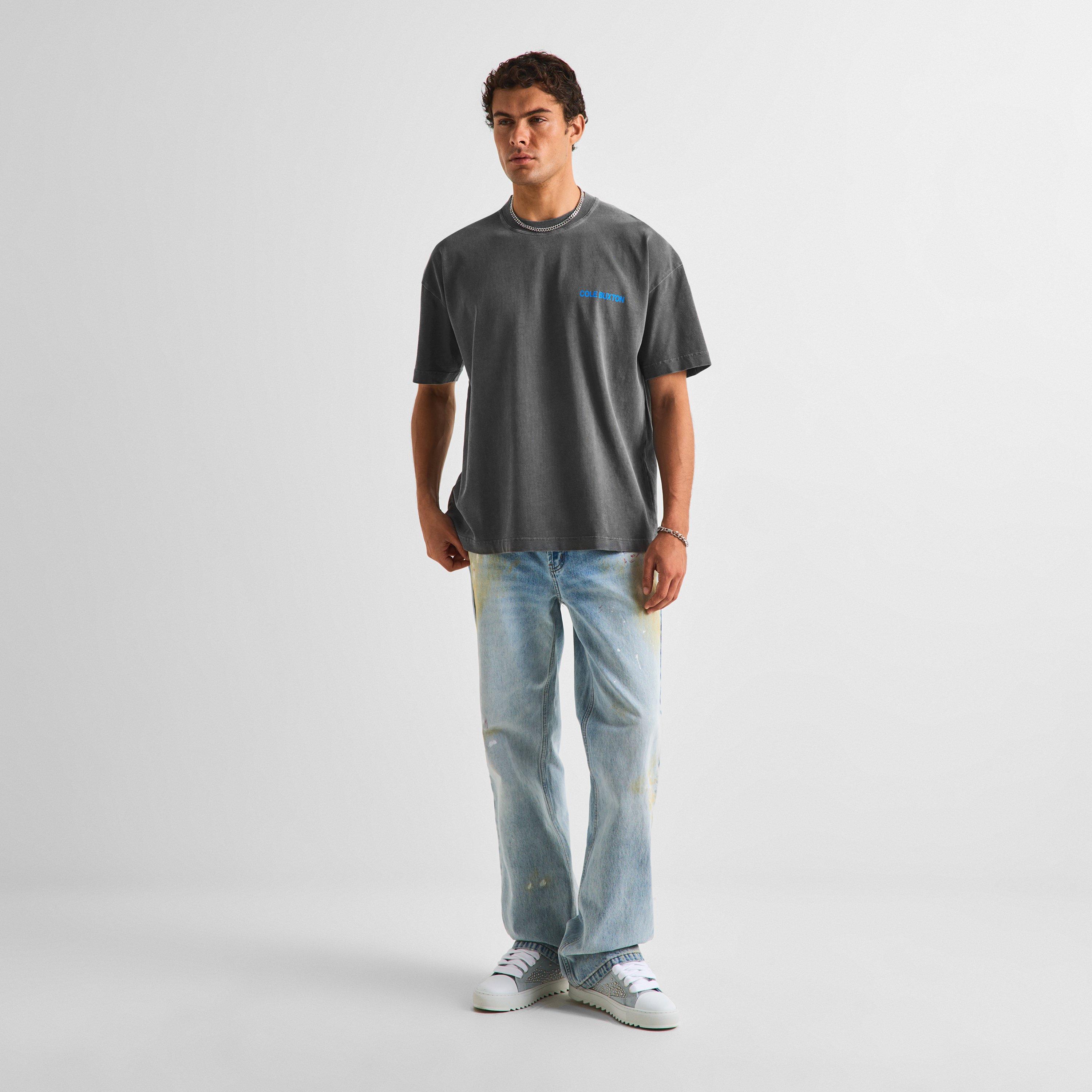Washed Blk/Blu - Cole Buxton - Men's Logo Cotton Sportswear T-Shirt - 6