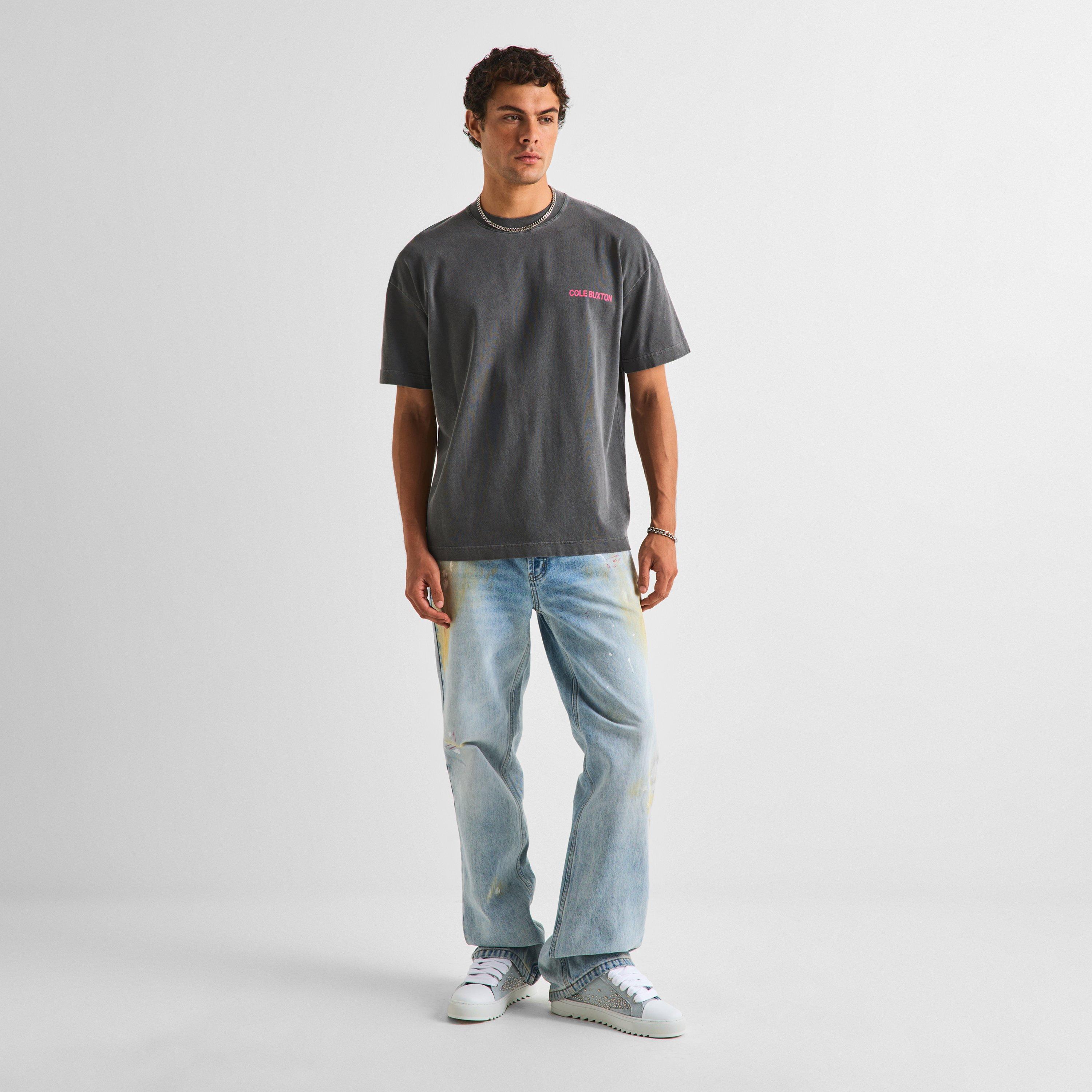 Washed Blk/Pnk - Cole Buxton - Men's Logo Cotton Sportswear T-Shirt - 6