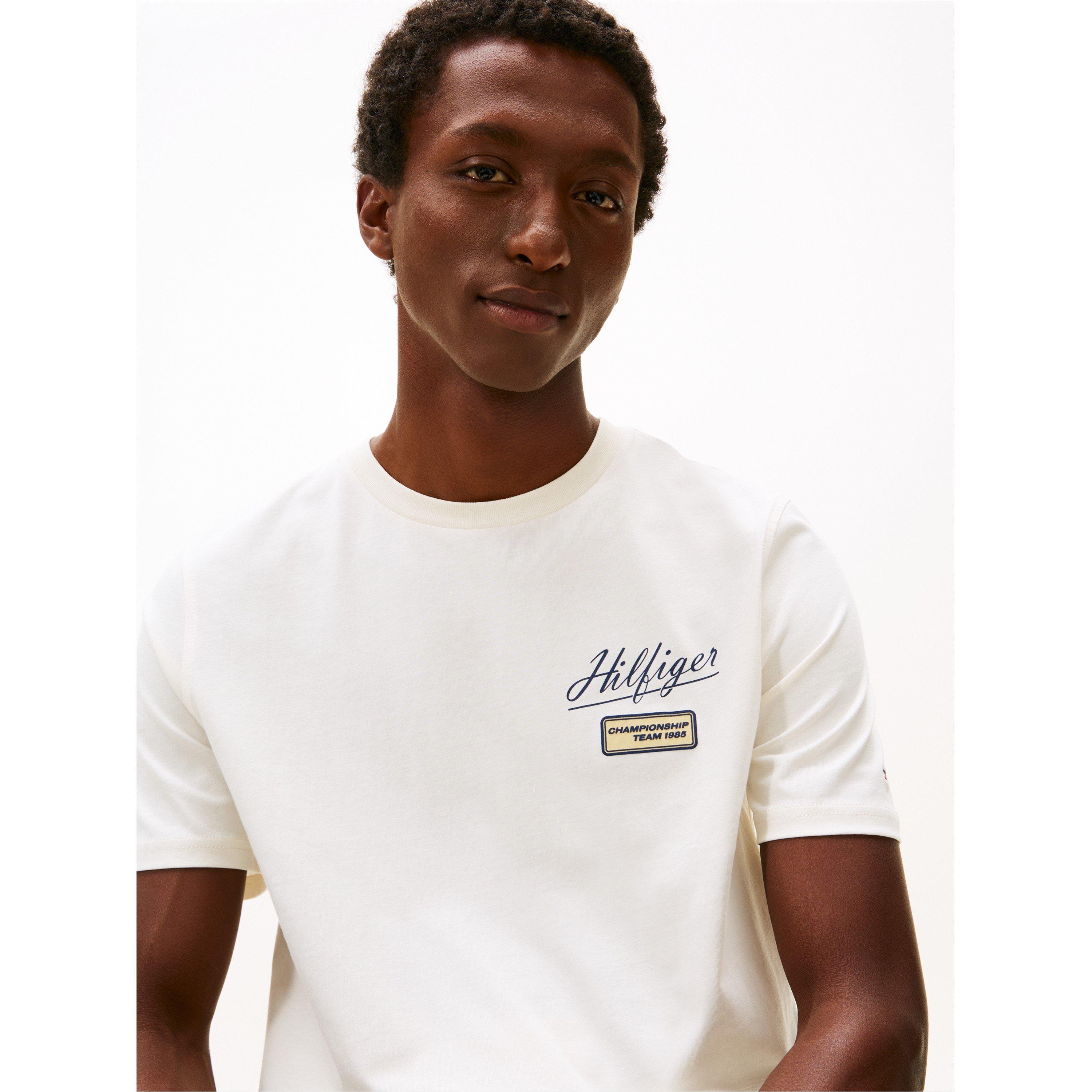 Ivory Petal - Tommy Hilfiger - Men's Modern Athletic Badge T-Shirt - 3