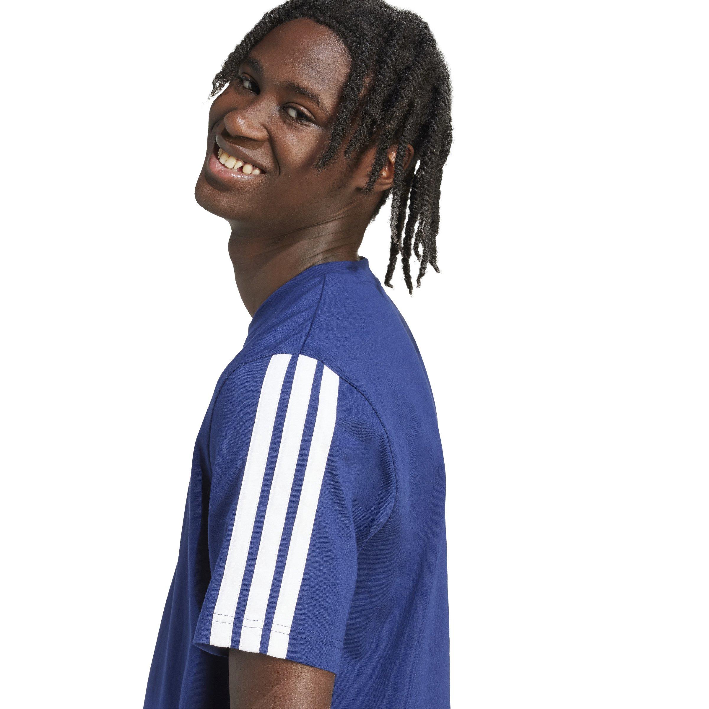 Mornarsko plava / bijela - adidas - Essentials 3-Stripes T-Shirt Mens - 4